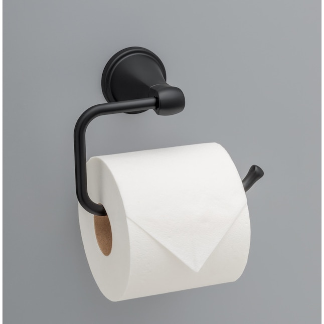 Delta Becker Matte Black Wall Mount Euro Toilet Paper Holder with