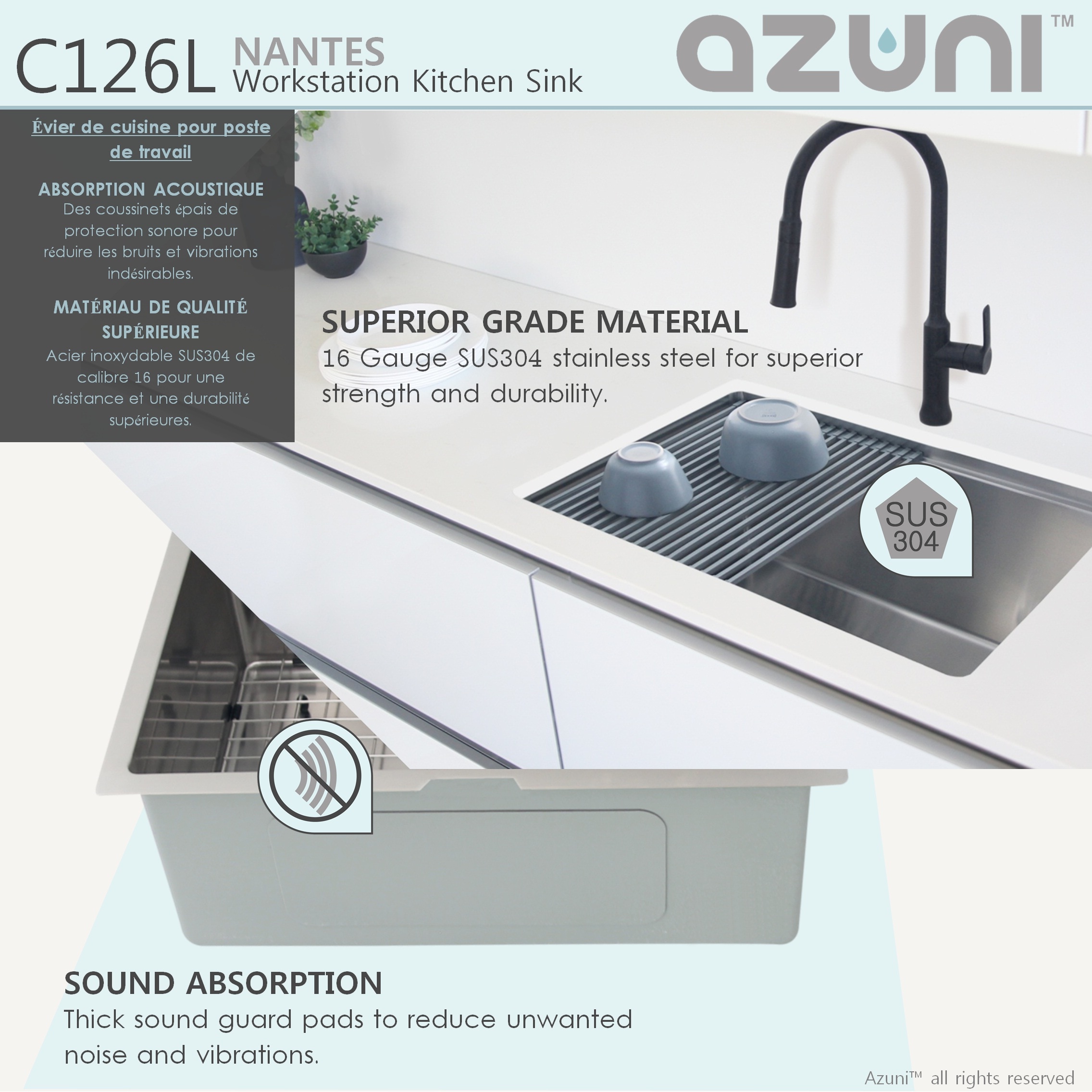 Azuni C126L1 Kitchen-Sinks - View #4