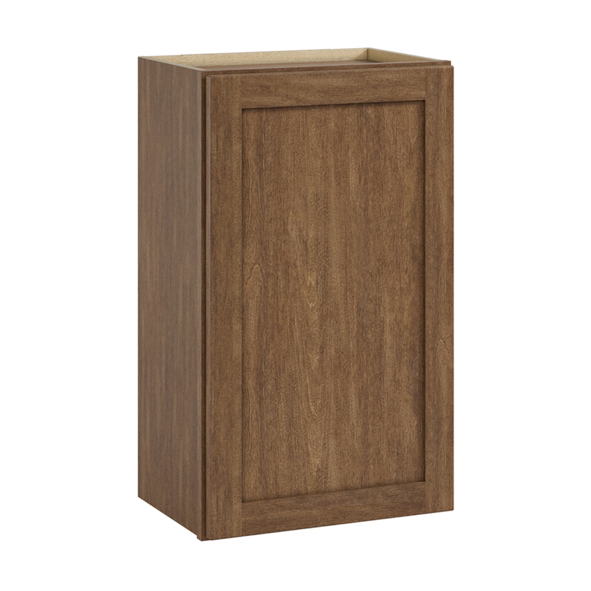 Whalen CLICK-IT LWSCLICK-27LW Sherwood Hills 18-in W x 30-in H x 12-in D Walnut Birch Wall Ready to assemble Plywood Cabinet (Raised Panel Shaker)