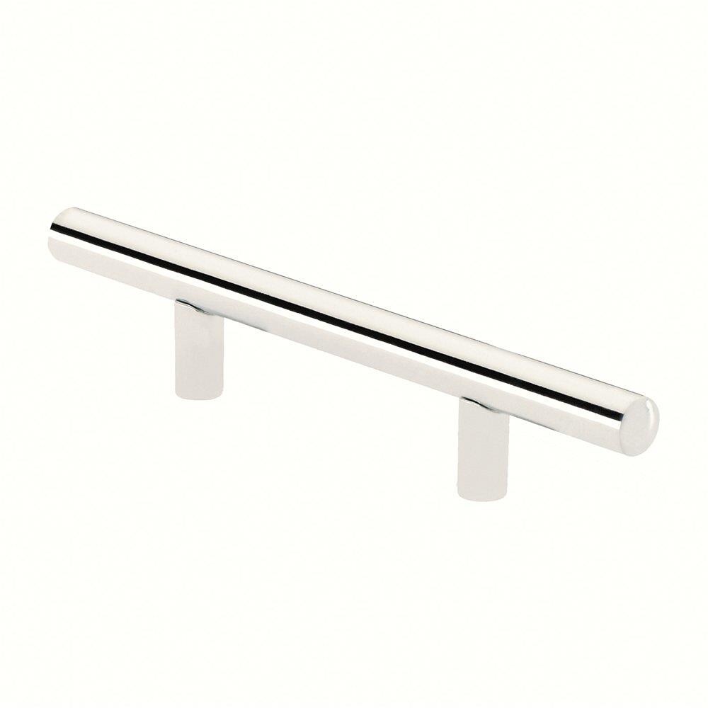 Siro Designs 45-165 European Railing 3-in Center to Center Bright Chrome Rectangular Bar Drawer Pulls