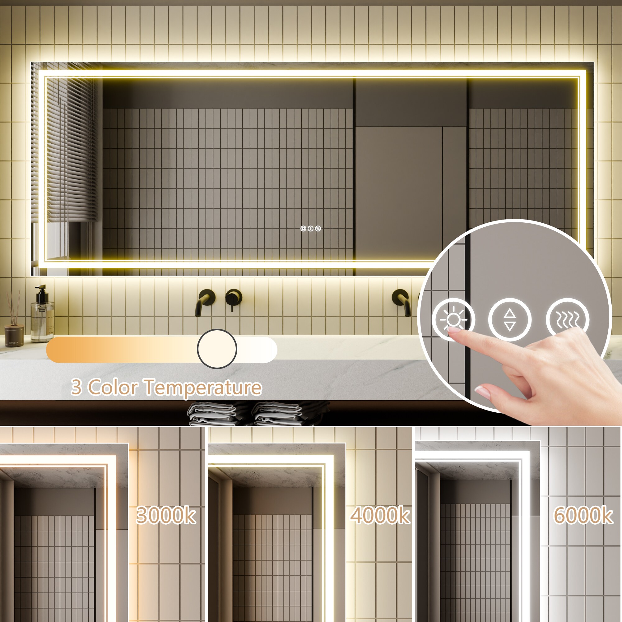 Forclover JTFHS-3284 Framed-Bath-Mirrors - View #3