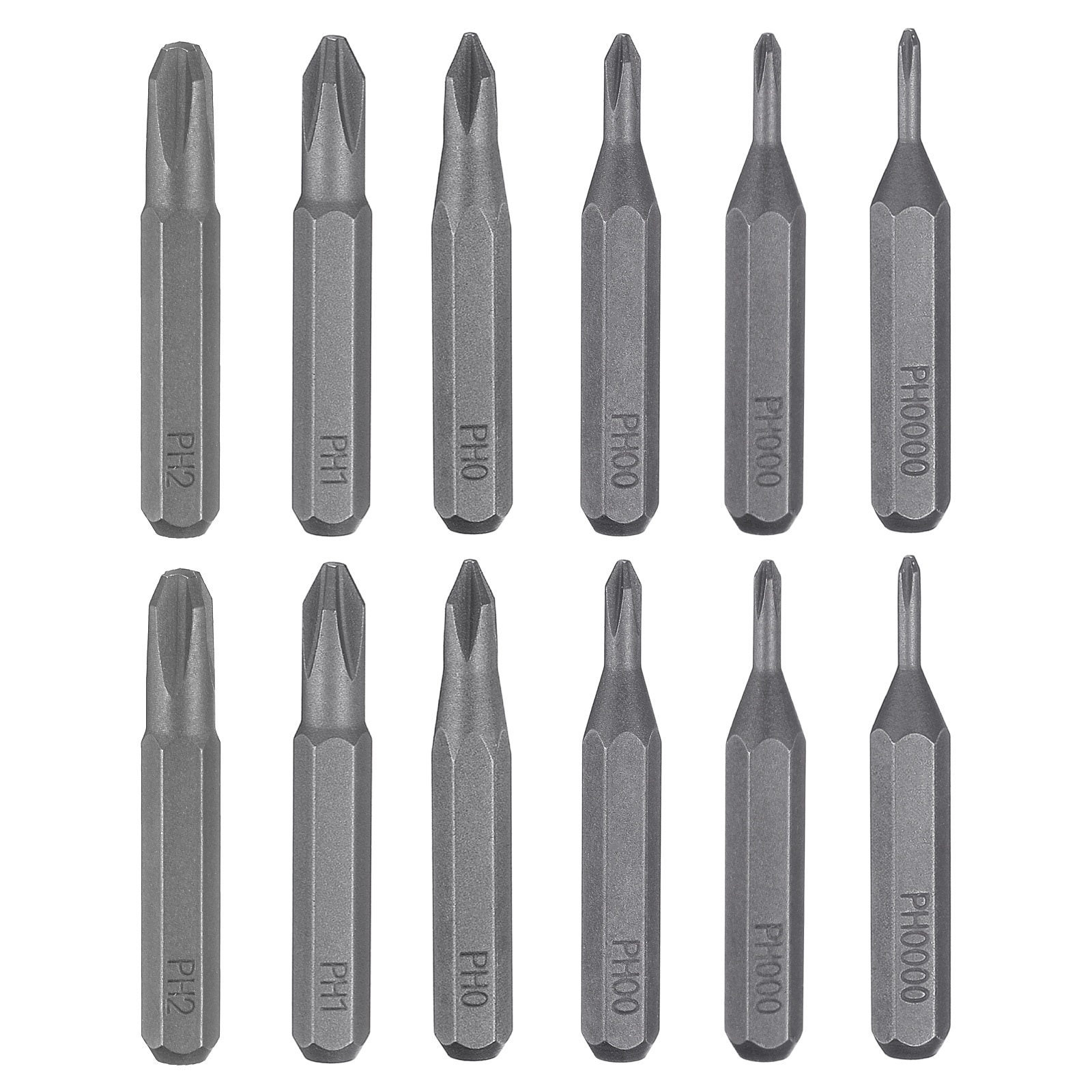 Harfington 12pcs Phillips Screwdriver Bit Set PH2-PH0000 5/32 Inch Hex Shank 28mm Length S2 Steel Magnetic Cross Head Screw Driver Drill Bits for Electric Manual Screwdrivers Precision Repair #S26030900UX3169