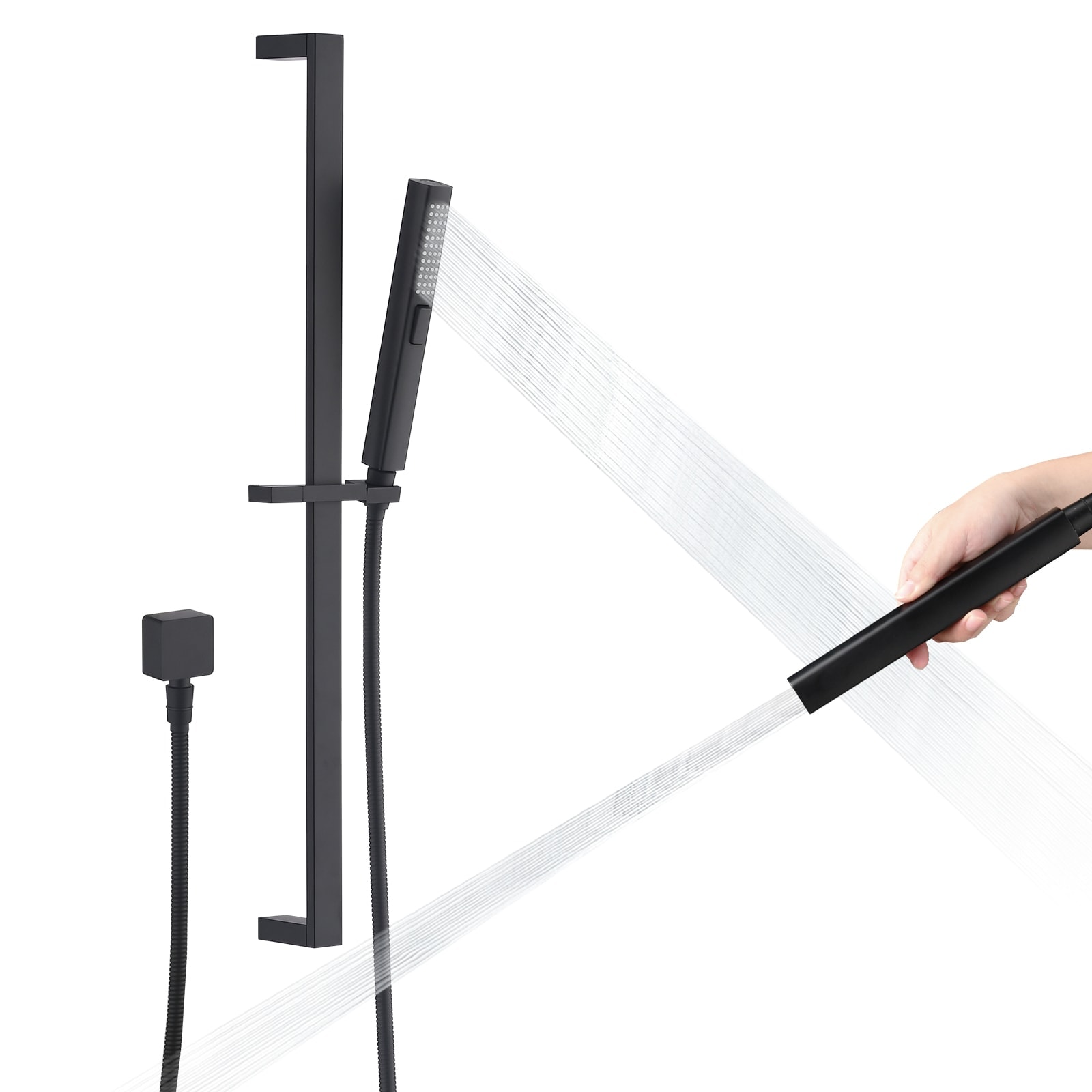 UCLIMAA Handheld Shower Head with Slide Bar Combo 27.5 Inch Adjustable Height Slide Bar High Pressure Shower with Extra Long 79 Inch Hose and Brass Wall Supply Elbow