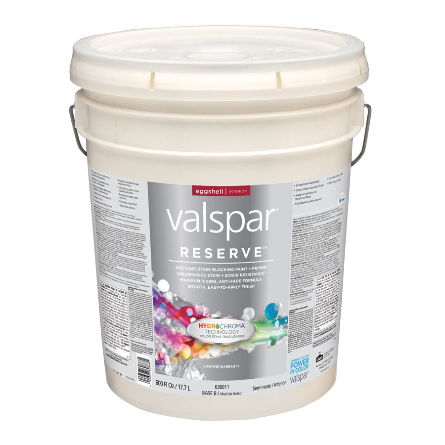 Valspar Reserve Eggshell Reserve White Tintable Latex Interior Paint Primer 5 Gallon At