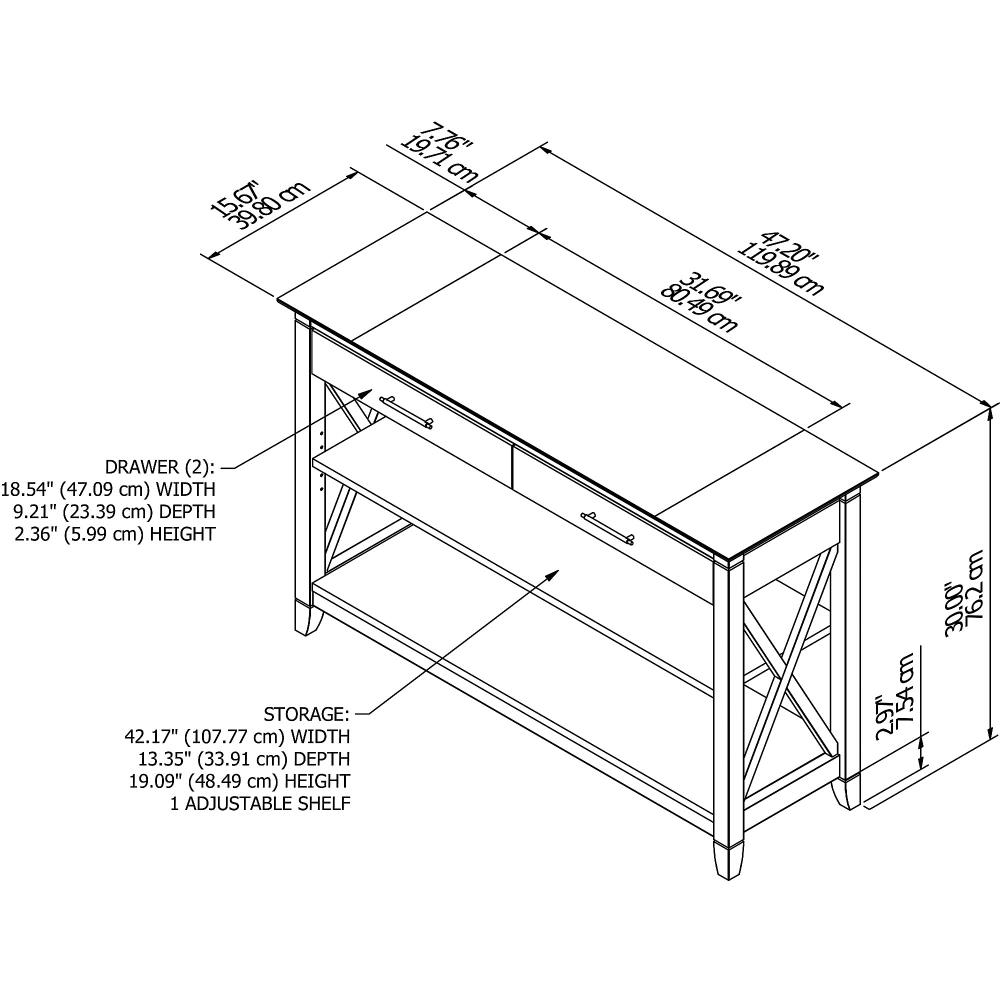 Bush Furniture KWT248WG-03 Console-Sofa-Tables - View #6