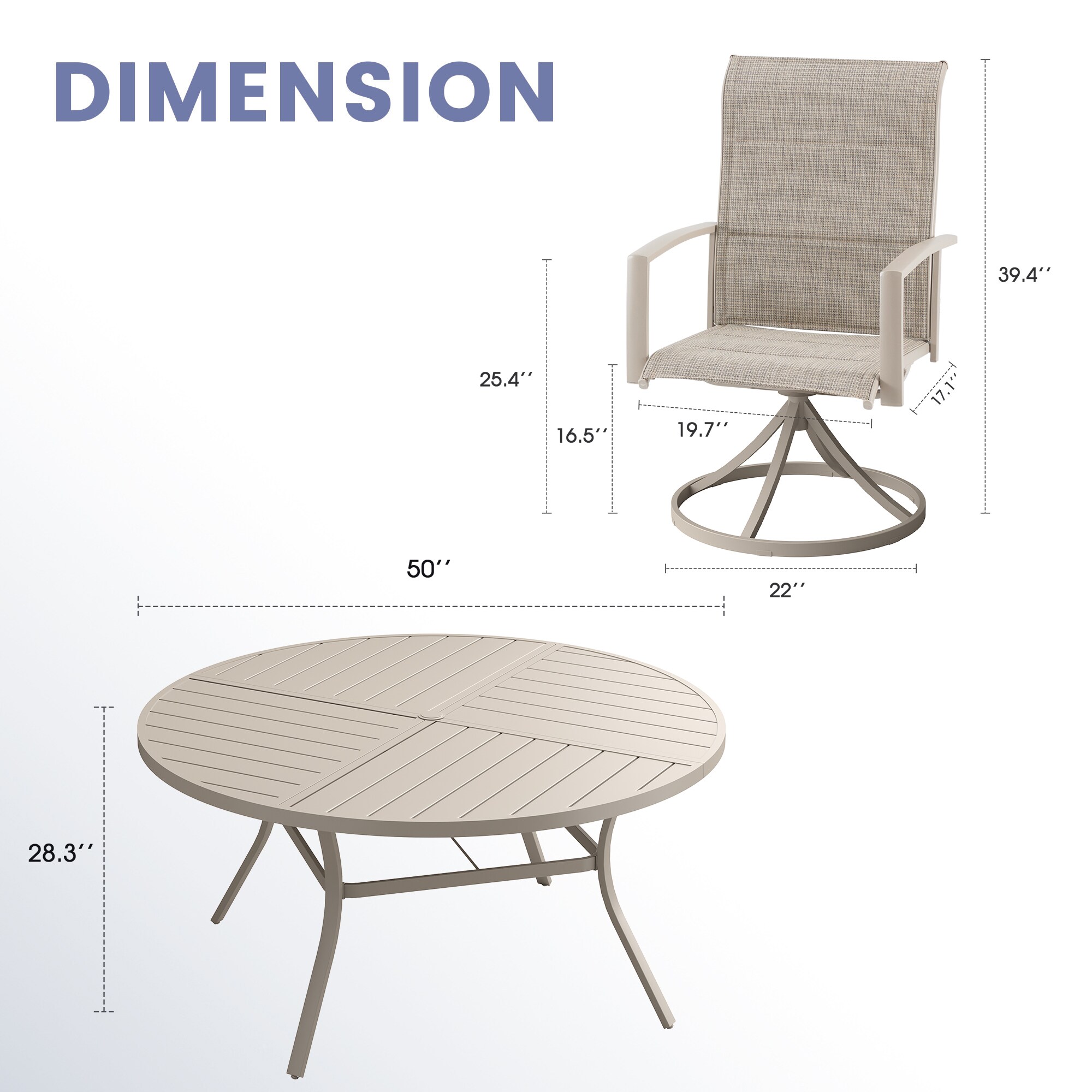 VICLLAX DTR03CR-KDCS07CR-7V Patio-Dining-Sets - View #3