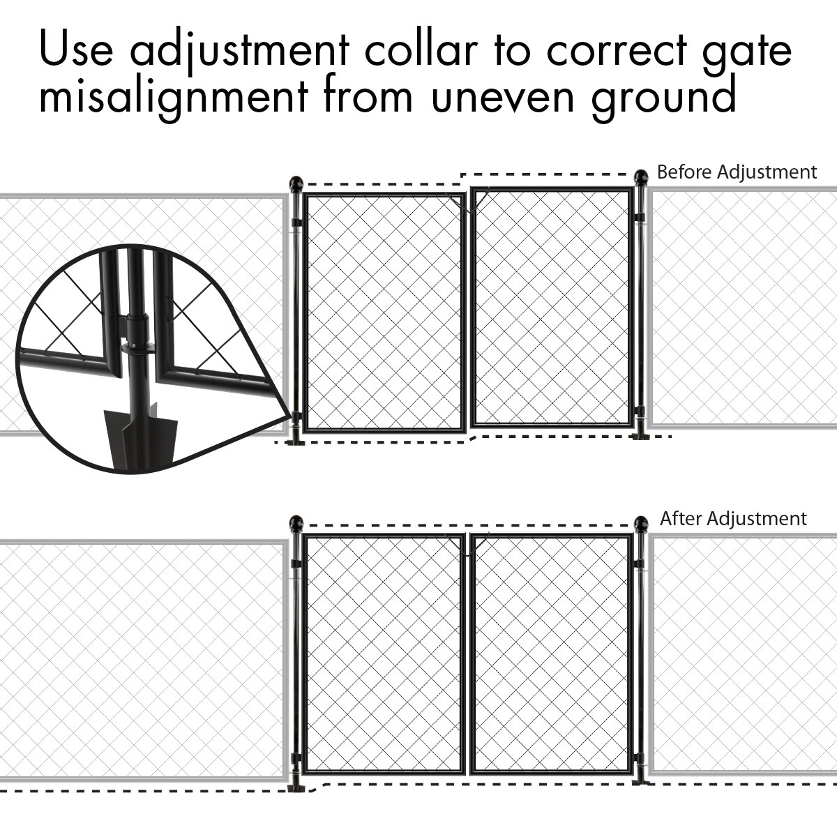 YARDLINK Diamond Grid No Dig Fence x 4-ft W Black Steel Straight-top No ...