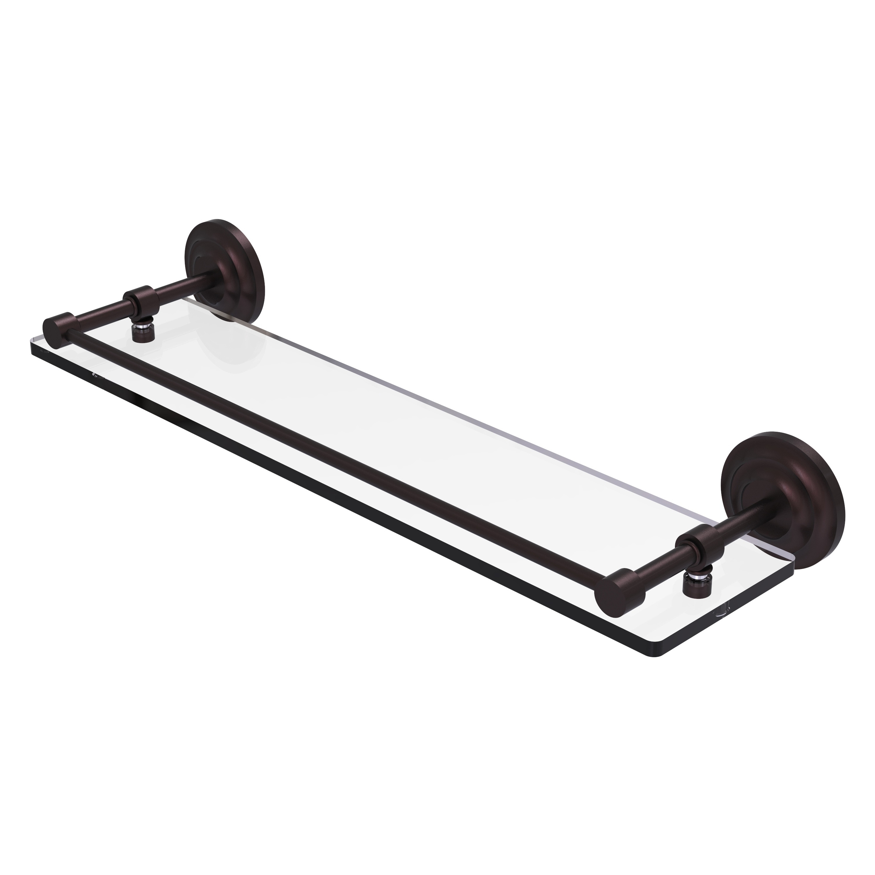Allied Brass QN-1/22-GAL-ABZ Que New Antique Bronze 1-Tier Wall Mount Bathroom Shelf (22-in x 3-in x 5-in)