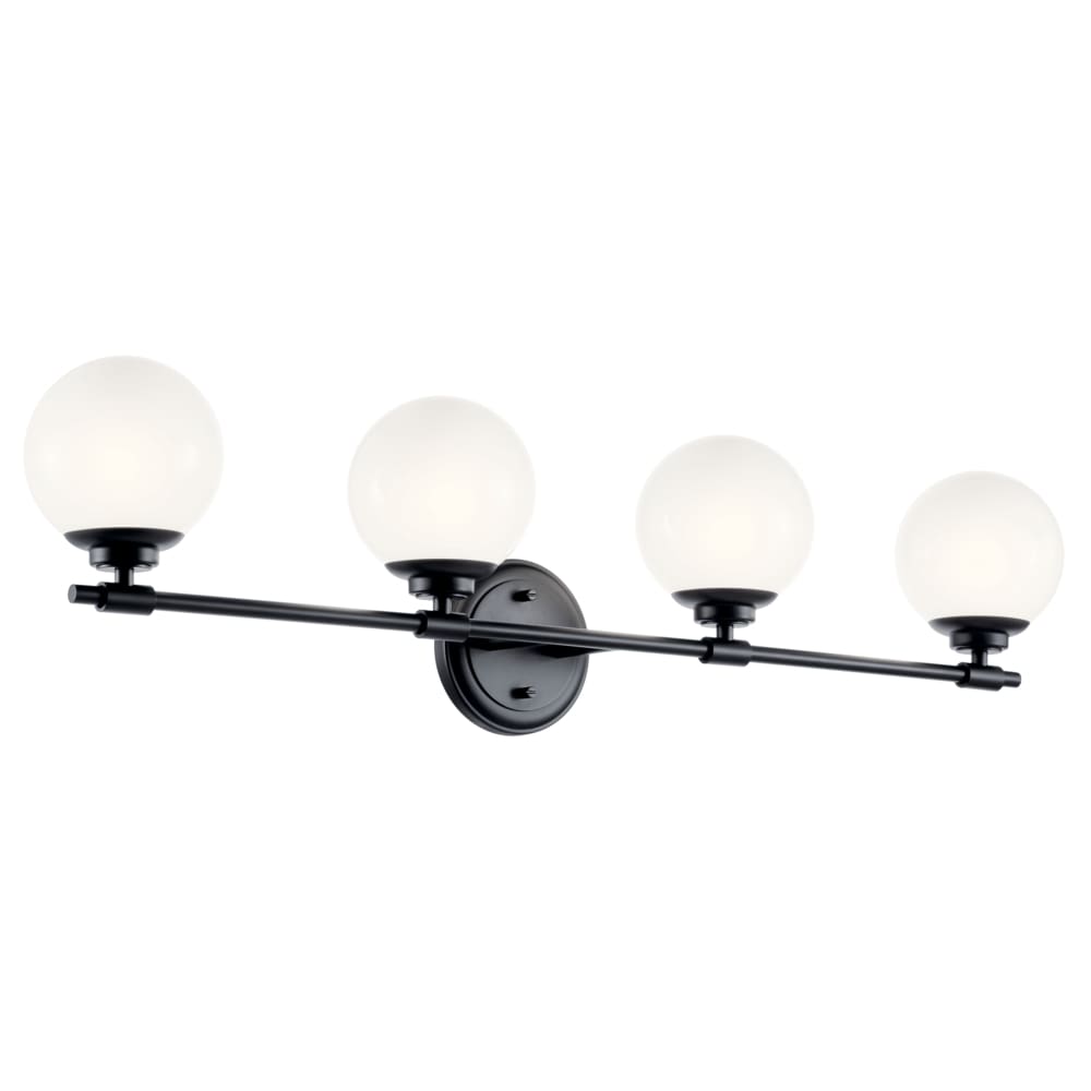 Kichler 55173BK Benno 34-in 4 -Light Black Industrial Vanity light