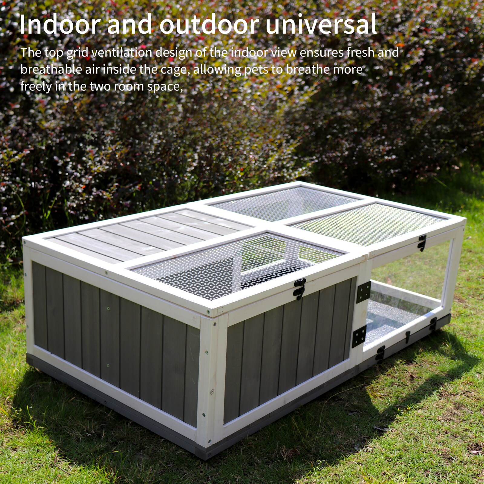 Tinyhomie Wooden Turtle House Indoor Outdoor Reptile Cage with Upgrade ...