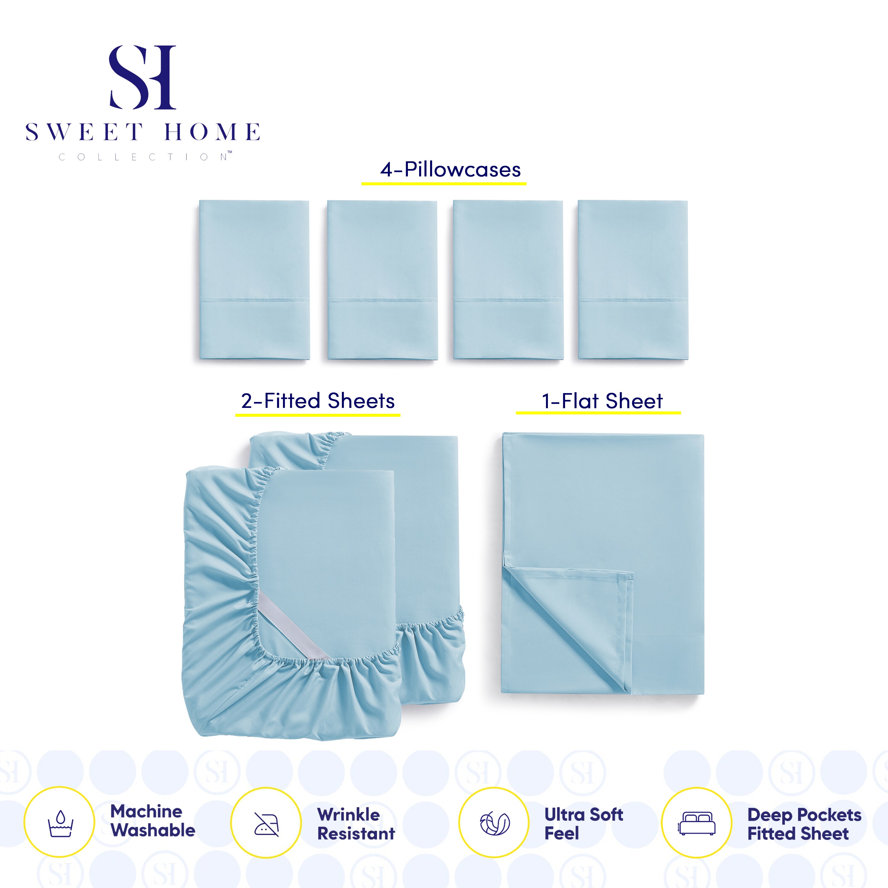 Sweet Home Collection LOW-7P-SH-SPK-AQU Sheet-Sets - View #3