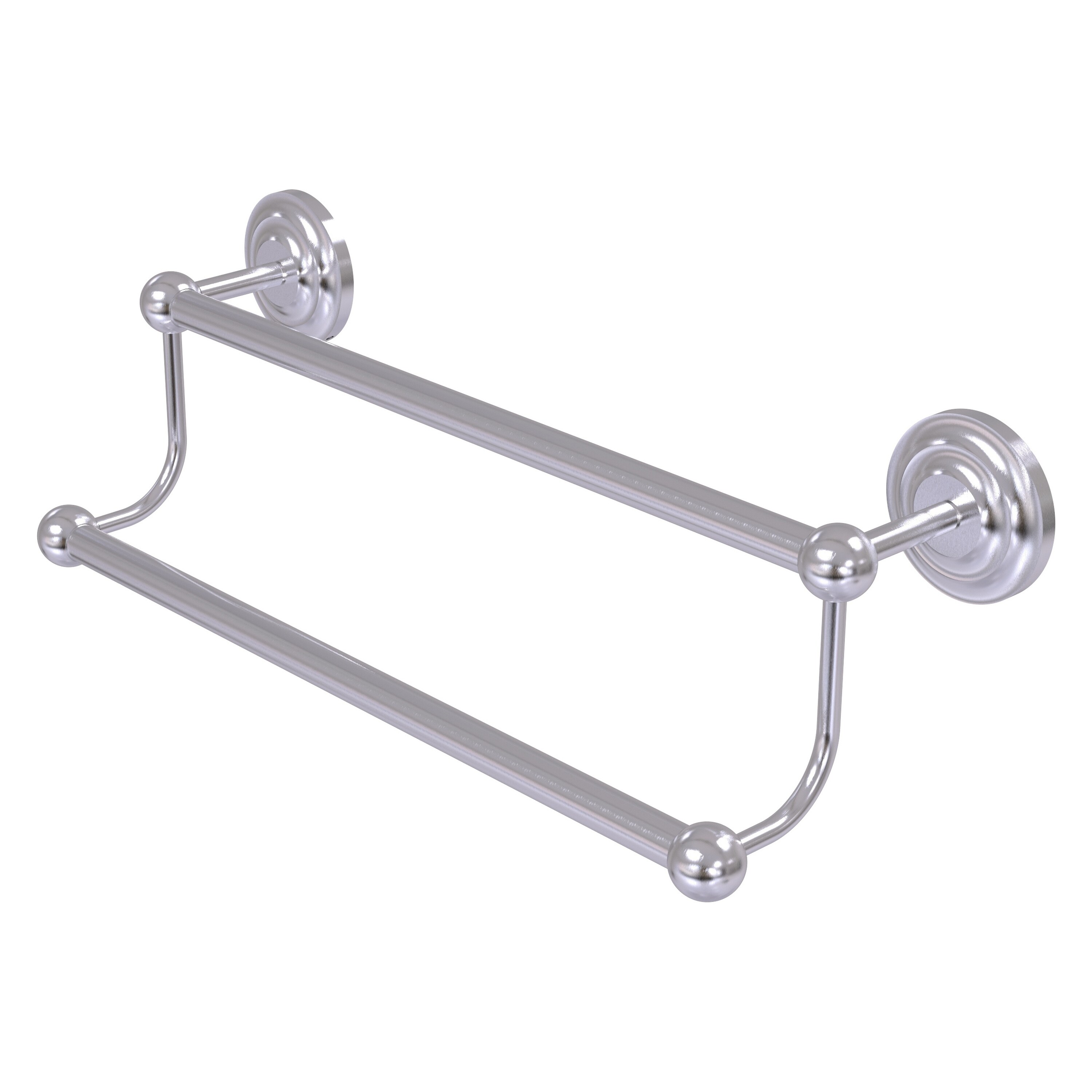 Allied Brass PQN-72/18-SCH Prestige Que New 18-in double Satin Chrome Wall mount Double Towel Bar
