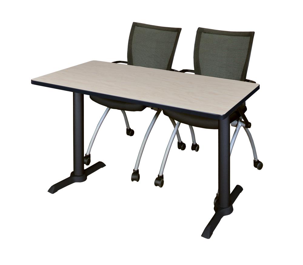 Regency MTRCT4824PL09BK Training Off-white 4-Person Training Table (48-in W x 29-in H)