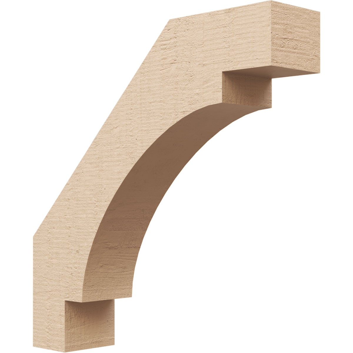 Ekena Millwork BRCUR03X14X14MRCRCPR 3-in x 14-in x 14-in Primed Urethane Merced Rough Cedar Woodgrain TimberThane KneeBrace