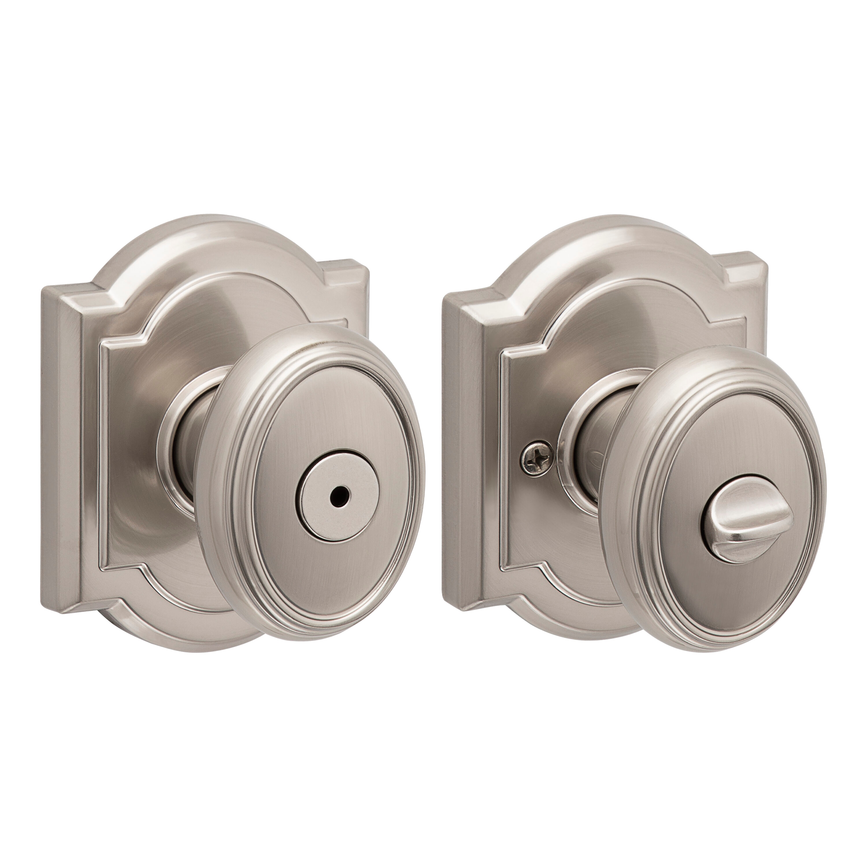 Baldwin 353CYK ARB 15 CP Prestige Carnaby Satin Nickel Interior Bed/Bath Privacy Door Knob