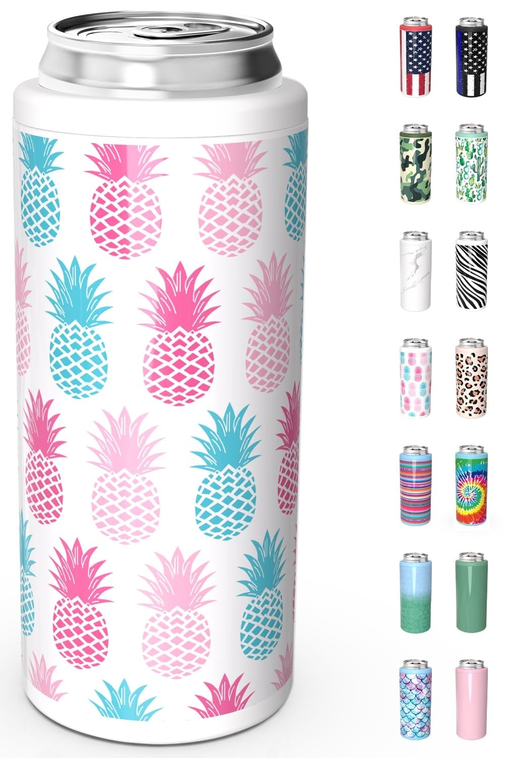 Adrinfly - Stainless Steel Skinny Can Cooler Insulated Double Wall for Slim Beer and Hard Seltze...