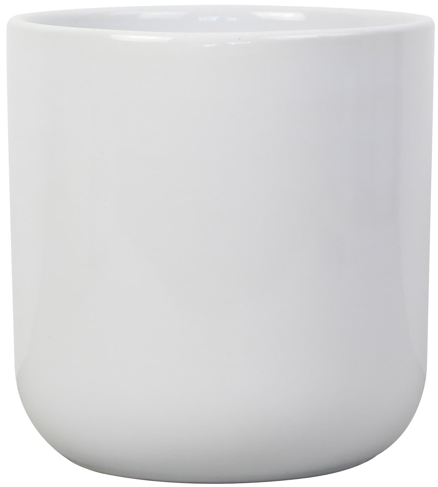 allen + roth CR01893N-05W Round 5.12-in W Small White Ceramic Indoor Planter with Drainage Holes