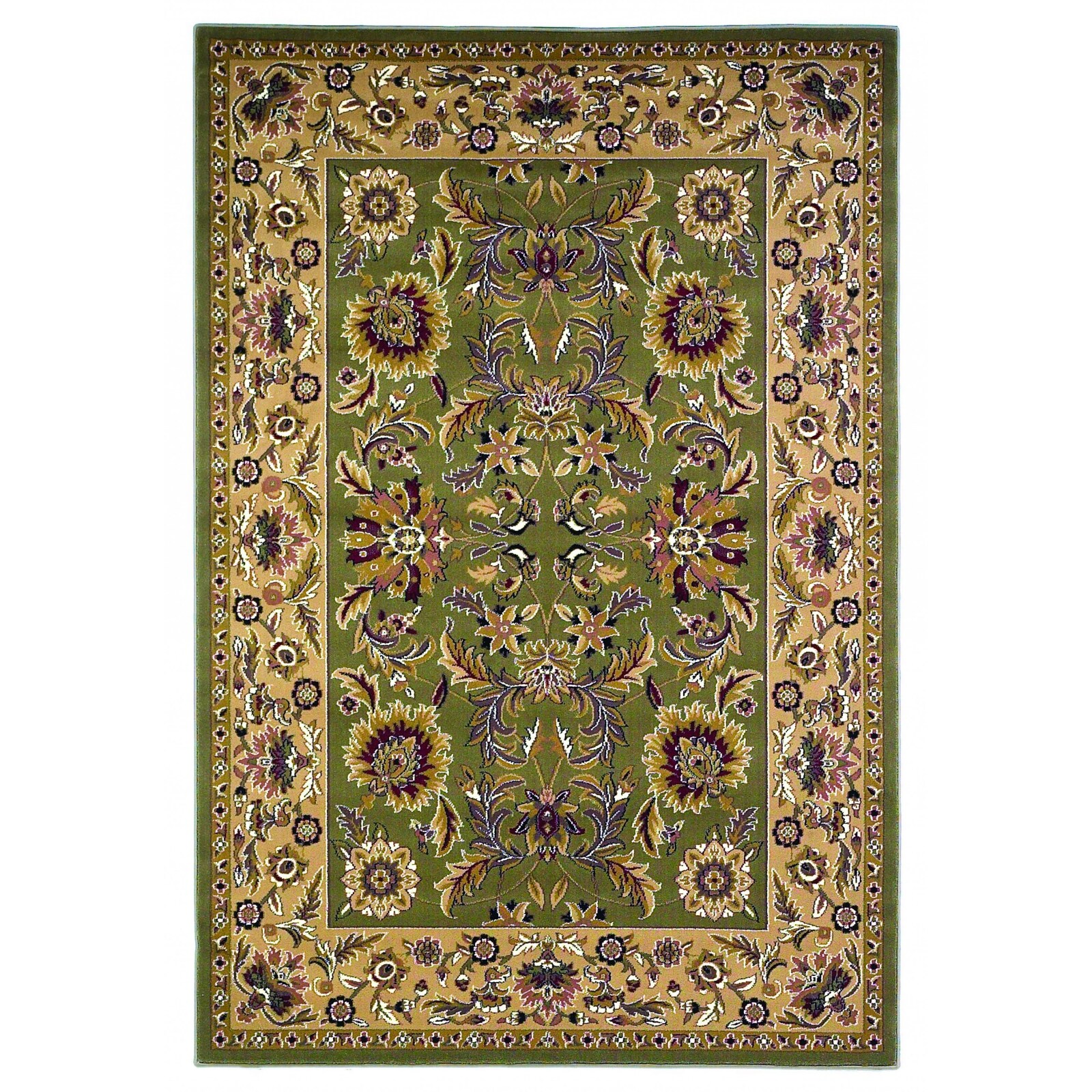 HomeRoots 353594 Bernadette 3 x 4 (ft) Rag Polypropylene Green taupe Rectangular Indoor Border Vacuum regularly Area rug