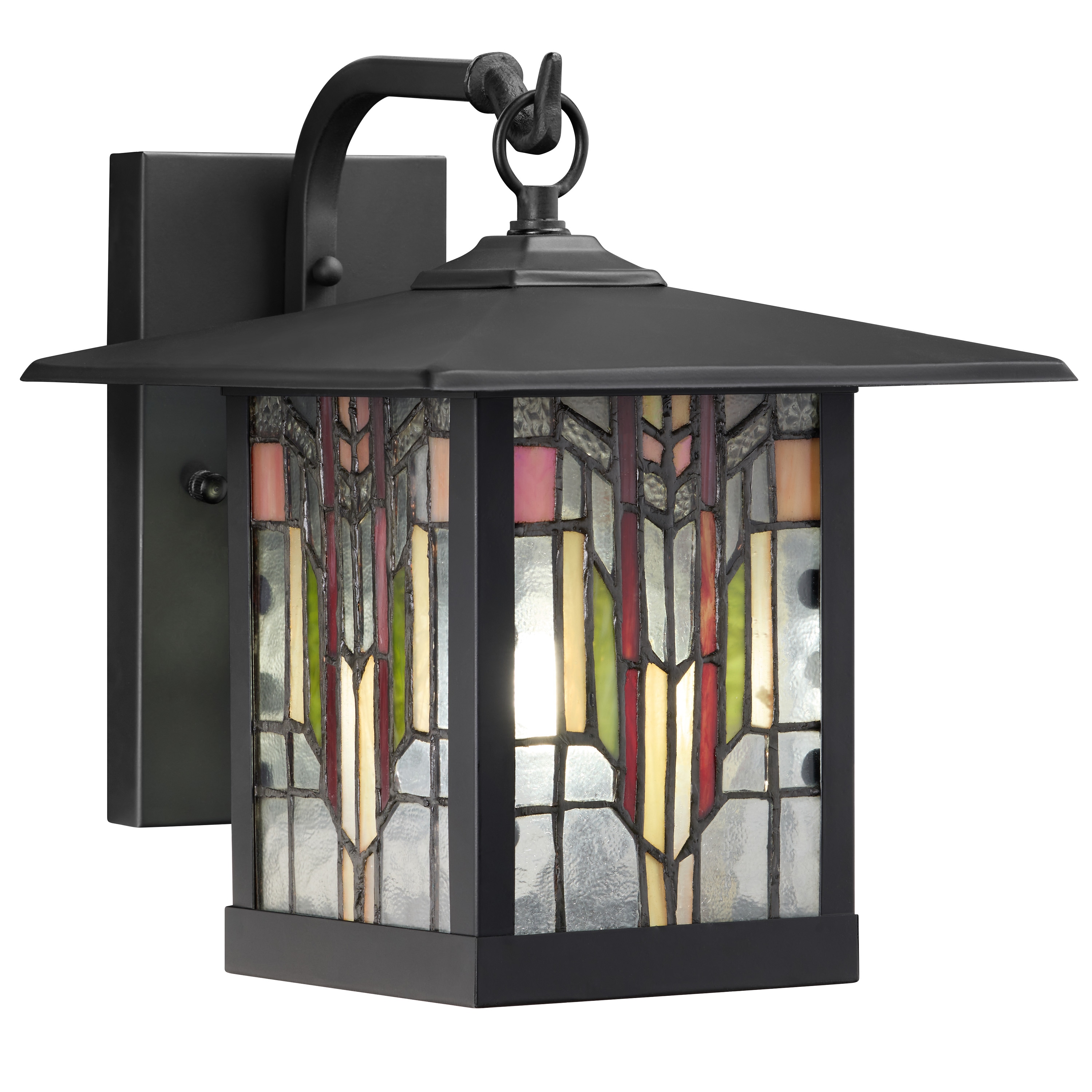 River of Goods 20210 1 -Light 11.75-in H Matte Black Hardwired Outdoor Wall Light