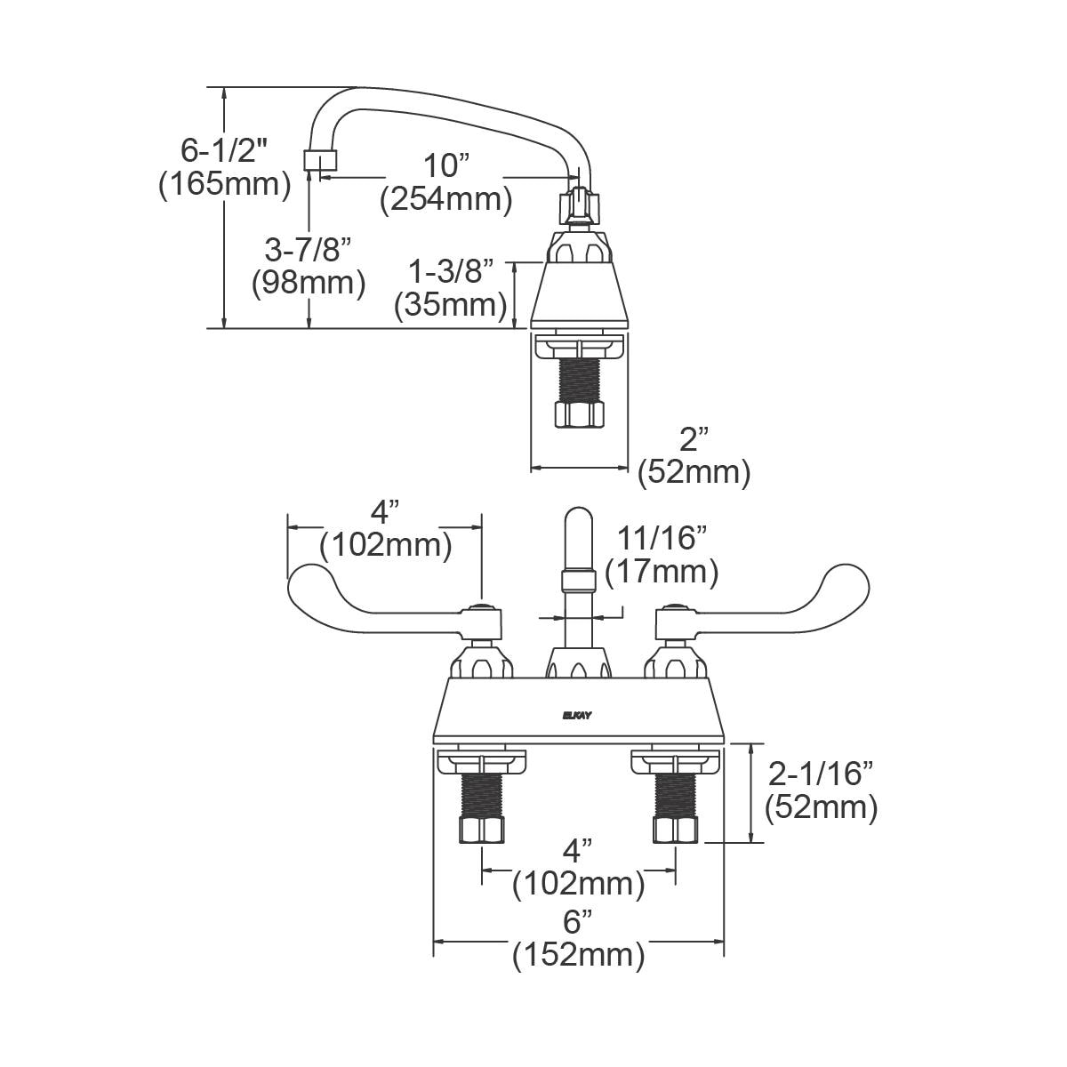 Elkay Chrome Double Handle Commercial Kitchen Faucet In The Kitchen   49495912 