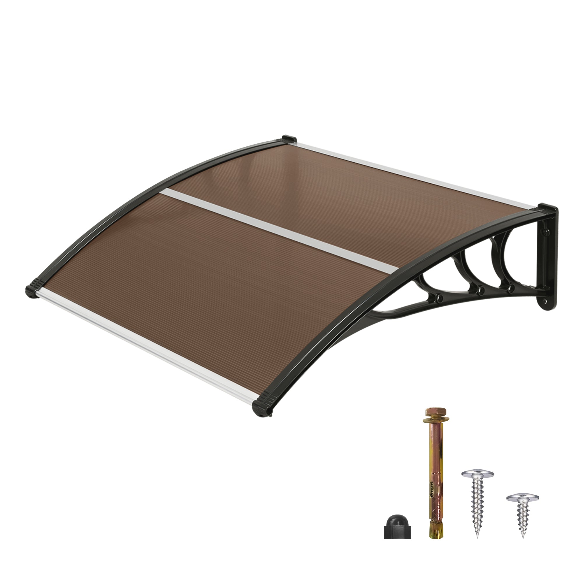 MCombo  Outdoor Window Awning - Polycarbonate Rain Shelter Canopy DIY Kit