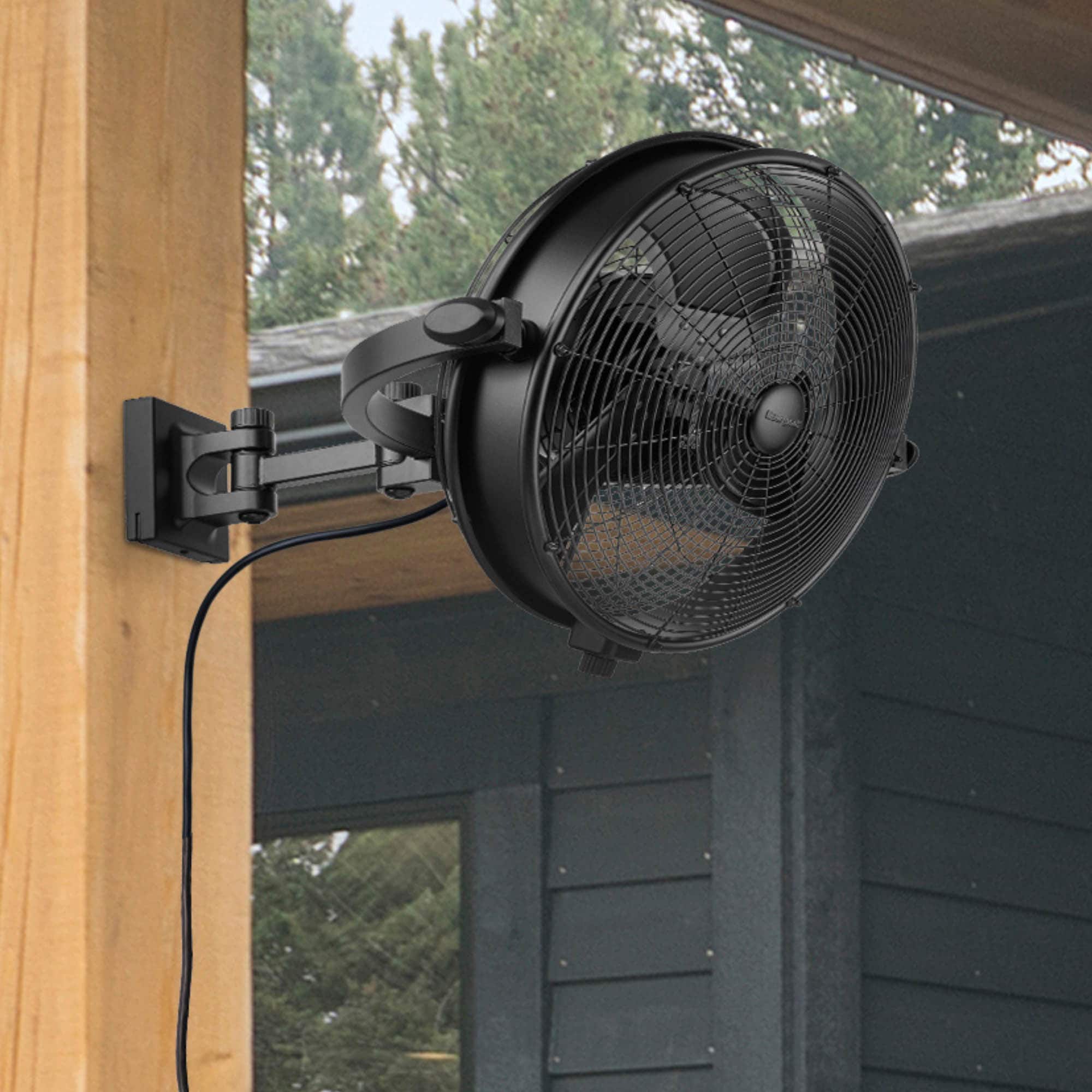Honeywell 51915-26 16-Inches Indoor or Outdoor Black Wall Mounted Fan