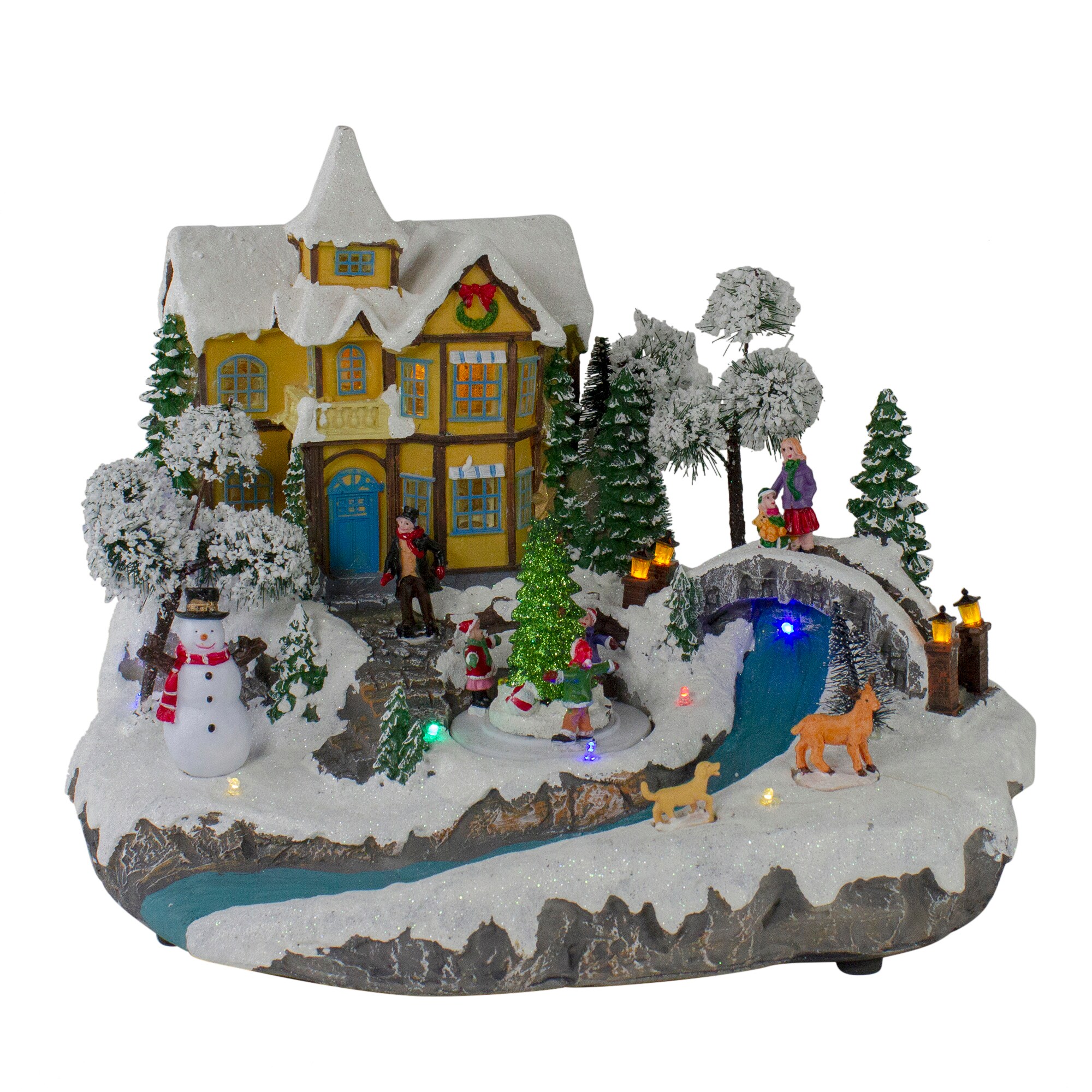 Northlight 15-in Lighted Figurine House Battery-operated Batteries ...