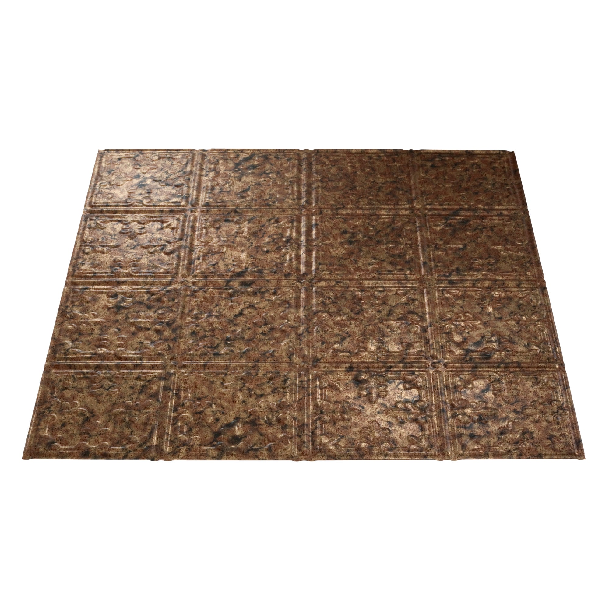 Fasade 2 Ft X 2 Ft Traditional 10 Cracked Copper Pvc Drop Ceiling Tile 5 Pack 20 Sq Ft Case