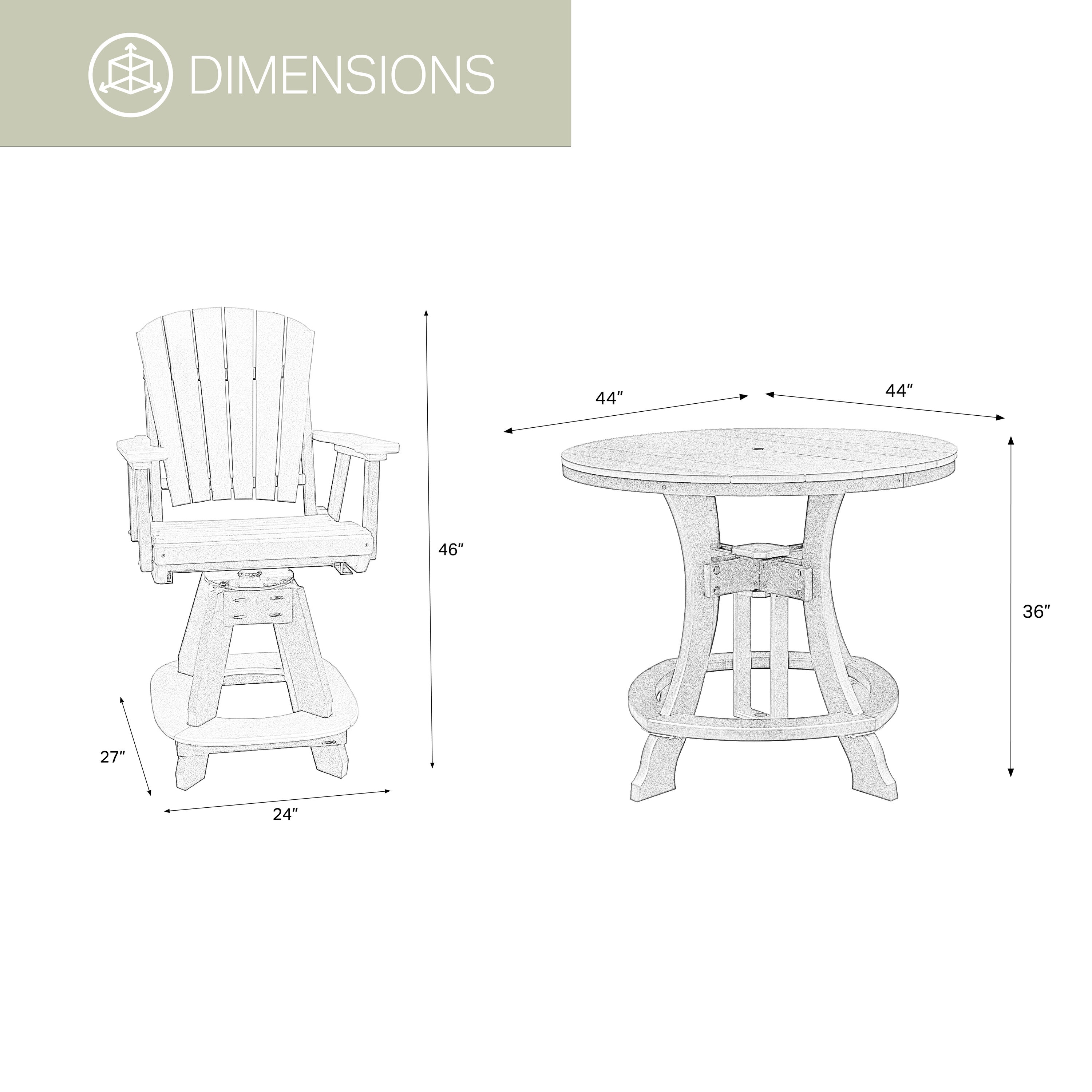 American Furniture Classics CR130ARW-K Patio-Dining-Sets - View #5