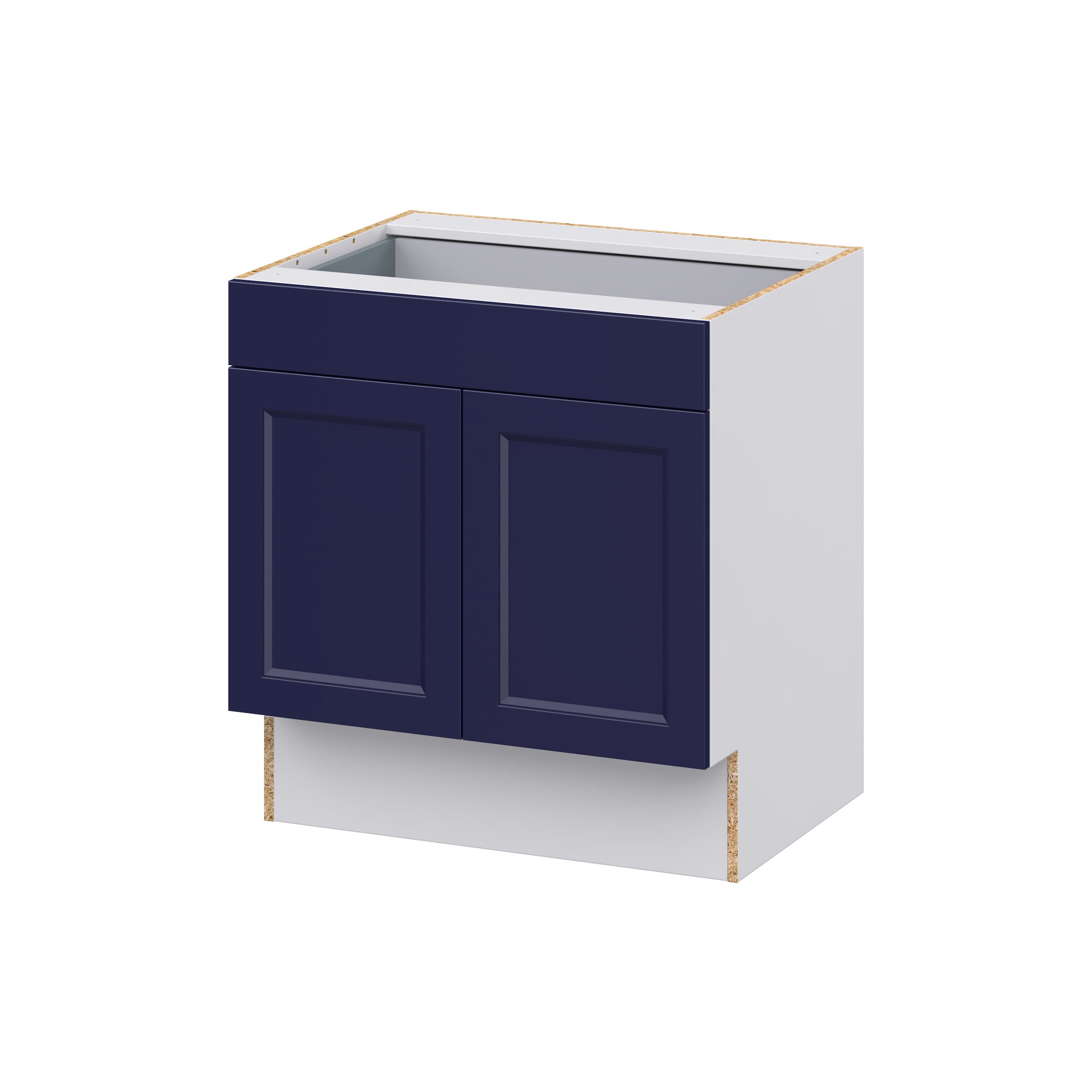 Hugo&Borg Lorette 12-in W x 32.5-in H x 24-in D Navy Blue 3-Drawer Base Fully Assembled Cabinet (Recessed Panel Style)