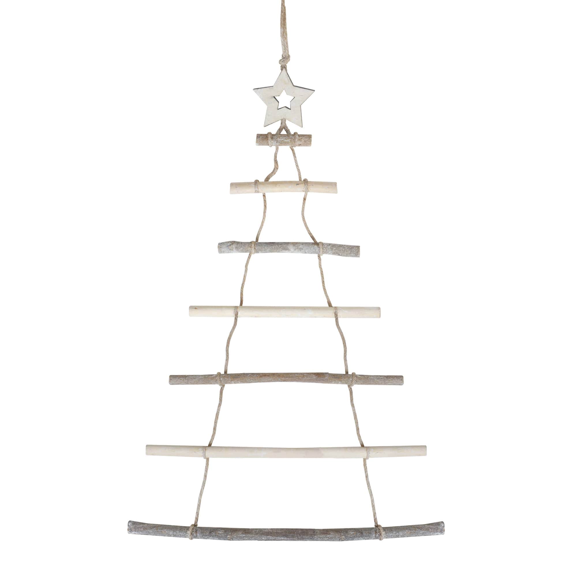 Northlight Natural Wood Twig Tree with Star Hanging Christmas Decoration - 31 inch