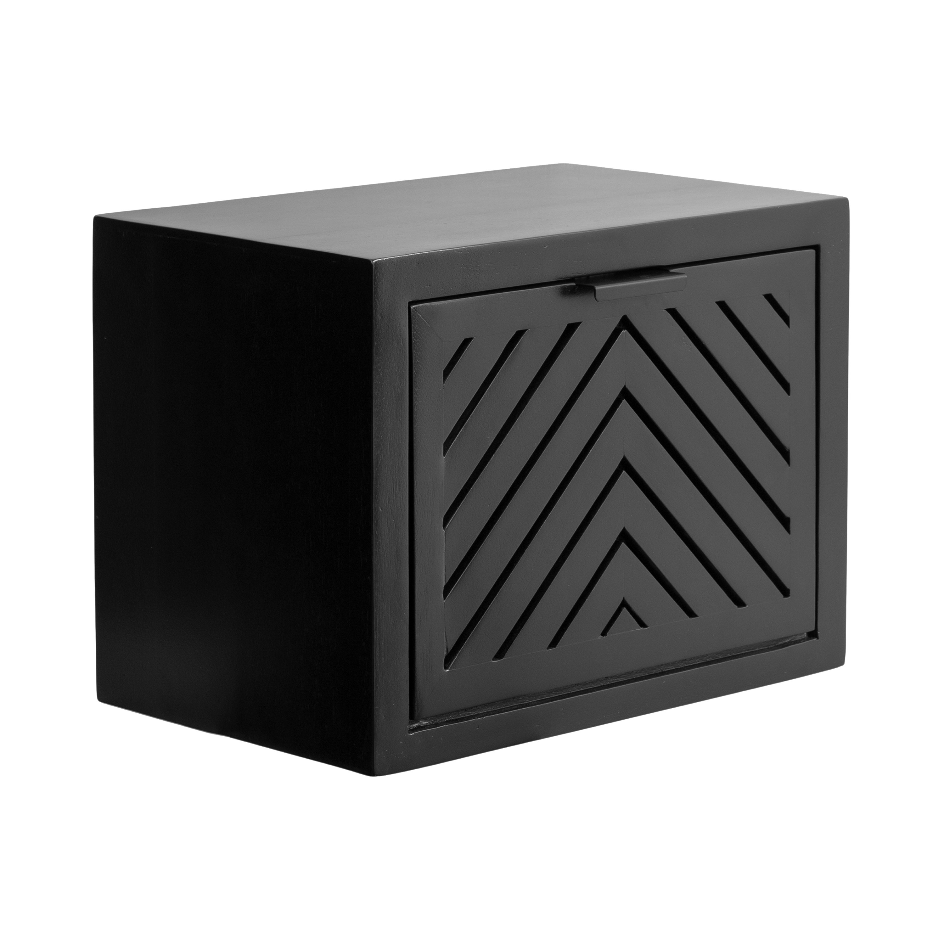 Kate and Laurel 227730 Mezzeta 16.00-Inches W x 12.00-Inches H Black Wood Rectangular Scandinavian End Table