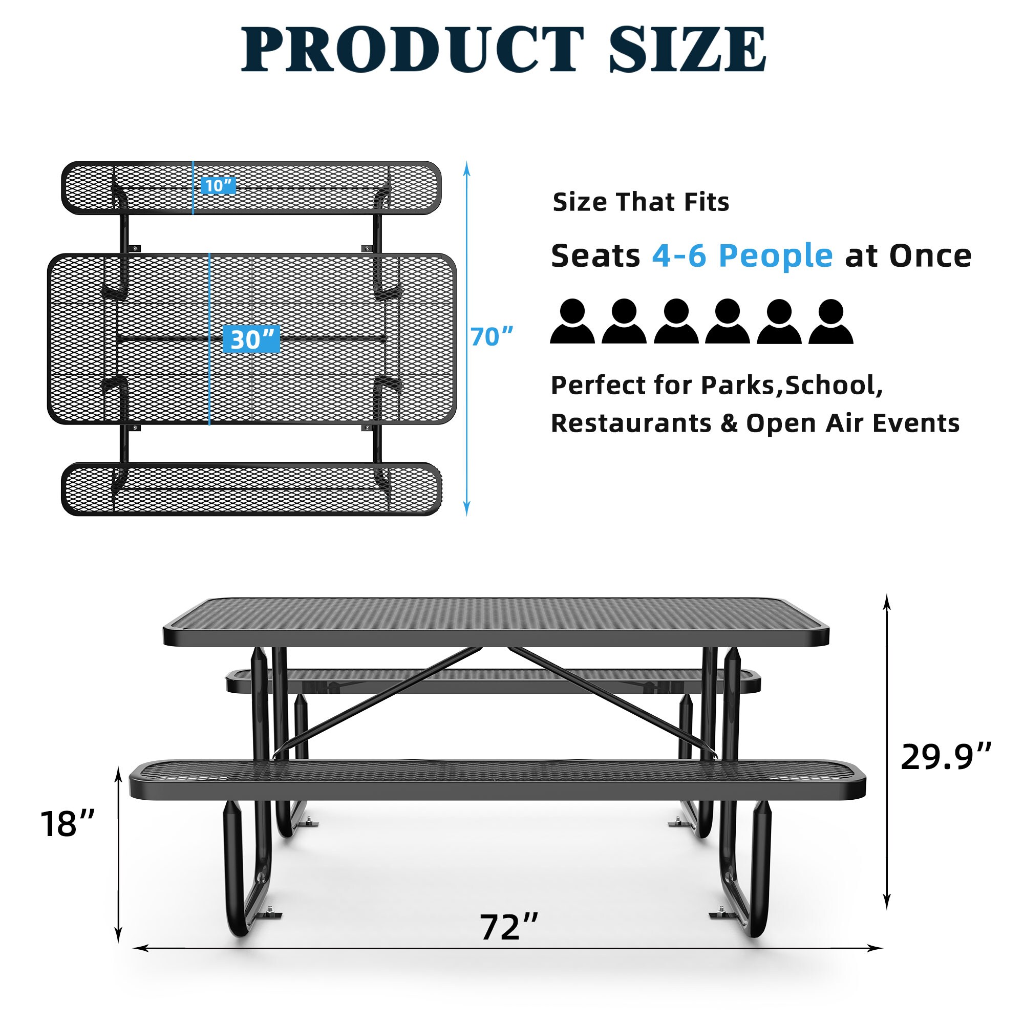 Clihome CL-CLL00016 Picnic-Tables - View #4