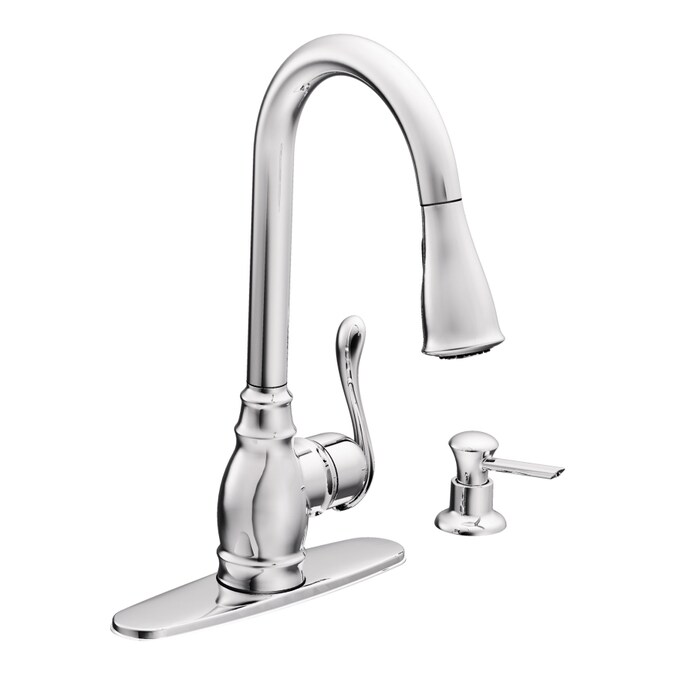 Moen Anabelle Chrome 1 Handle Pull Down Deck Mount Kitchen Faucet In The Kitchen Faucets Department At Lowes Com