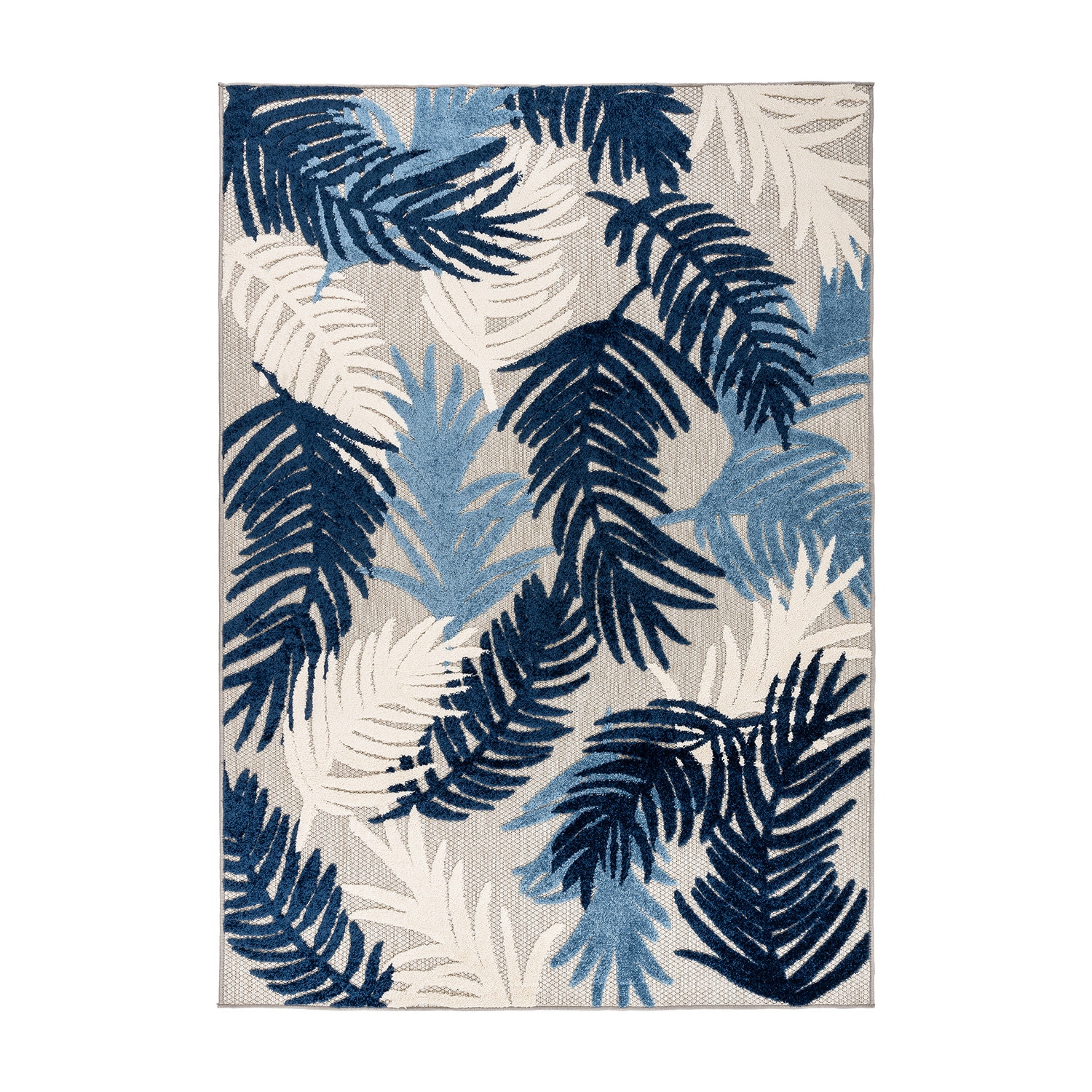World Rug Gallery 8011NAVY3X5 3 x 5 (ft) Loomed Polypropylene Navy Rectangular Indoor/Outdoor Floral/Botanical Tropical Area rug