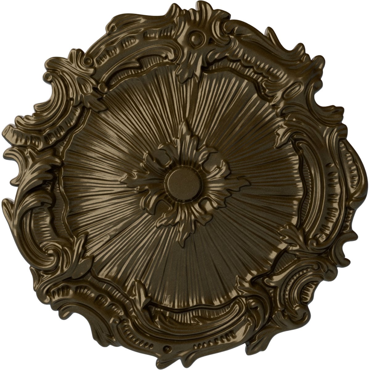 Ekena Millwork CM16PLBRS Plymouth 16.75-in W x 16.75-in L Painted Brass Polyurethane Whole Ceiling Medallion