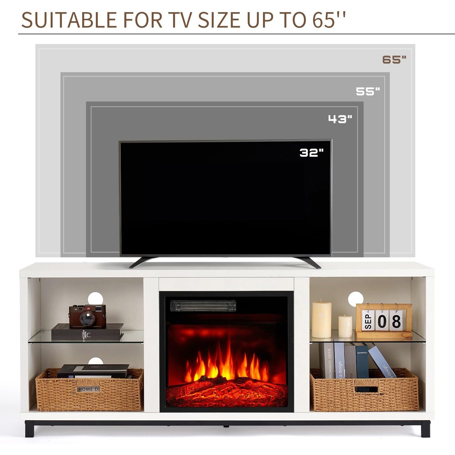 AOXUN H21015WH+H20015 Electric-Fireplaces - View #5