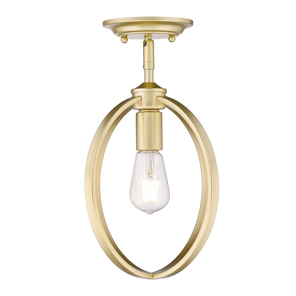 Olympic Gold Mini Pendant Light with Open Frame Design
