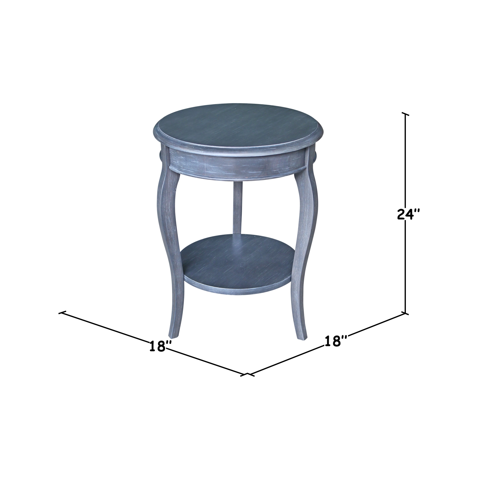 Cambria Heather Gray Round Solid Parawood End Table