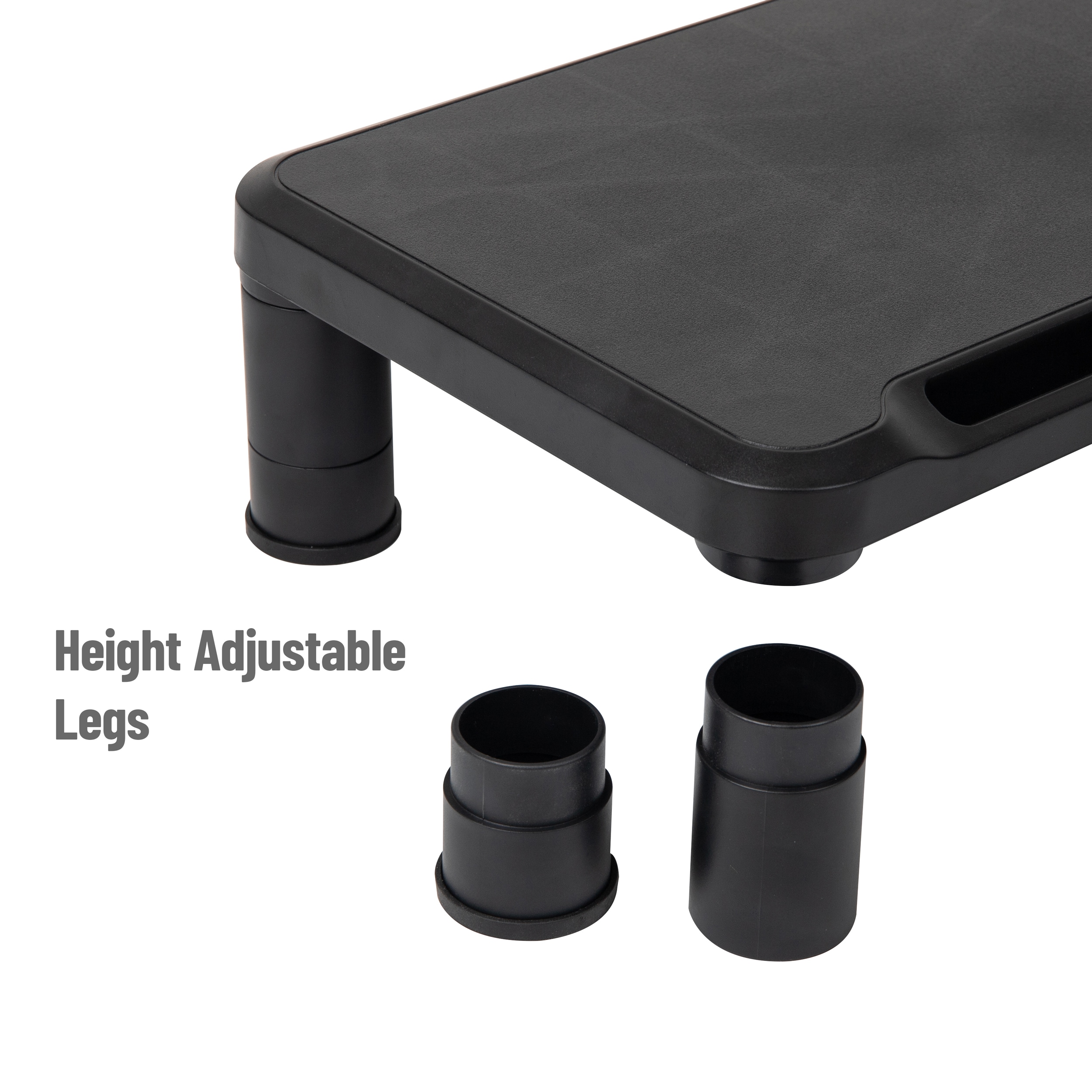 Mind Reader 2 Pack Adjustable Height Ergonomic Foot Rest, Black