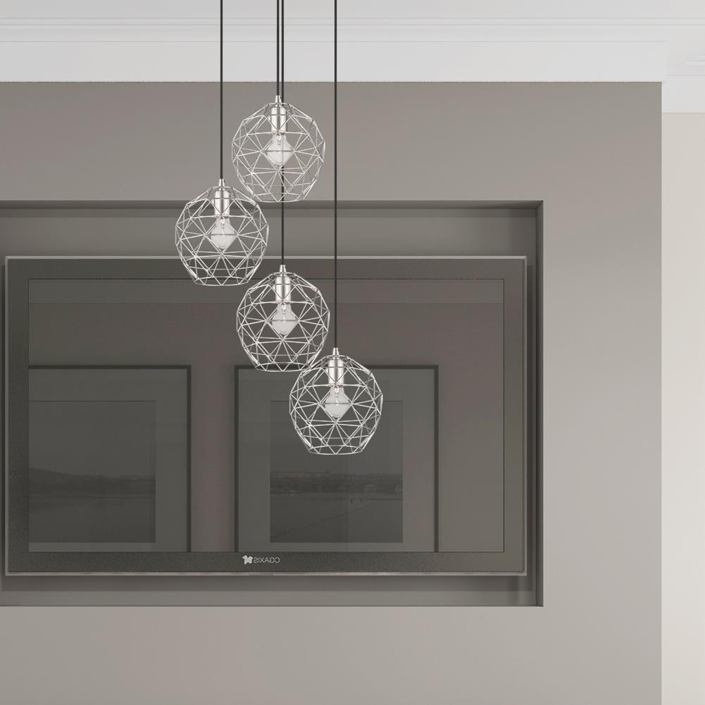 Brushed Nickel 1-Light LED Mini Globe Pendant for Indoor/Outdoor