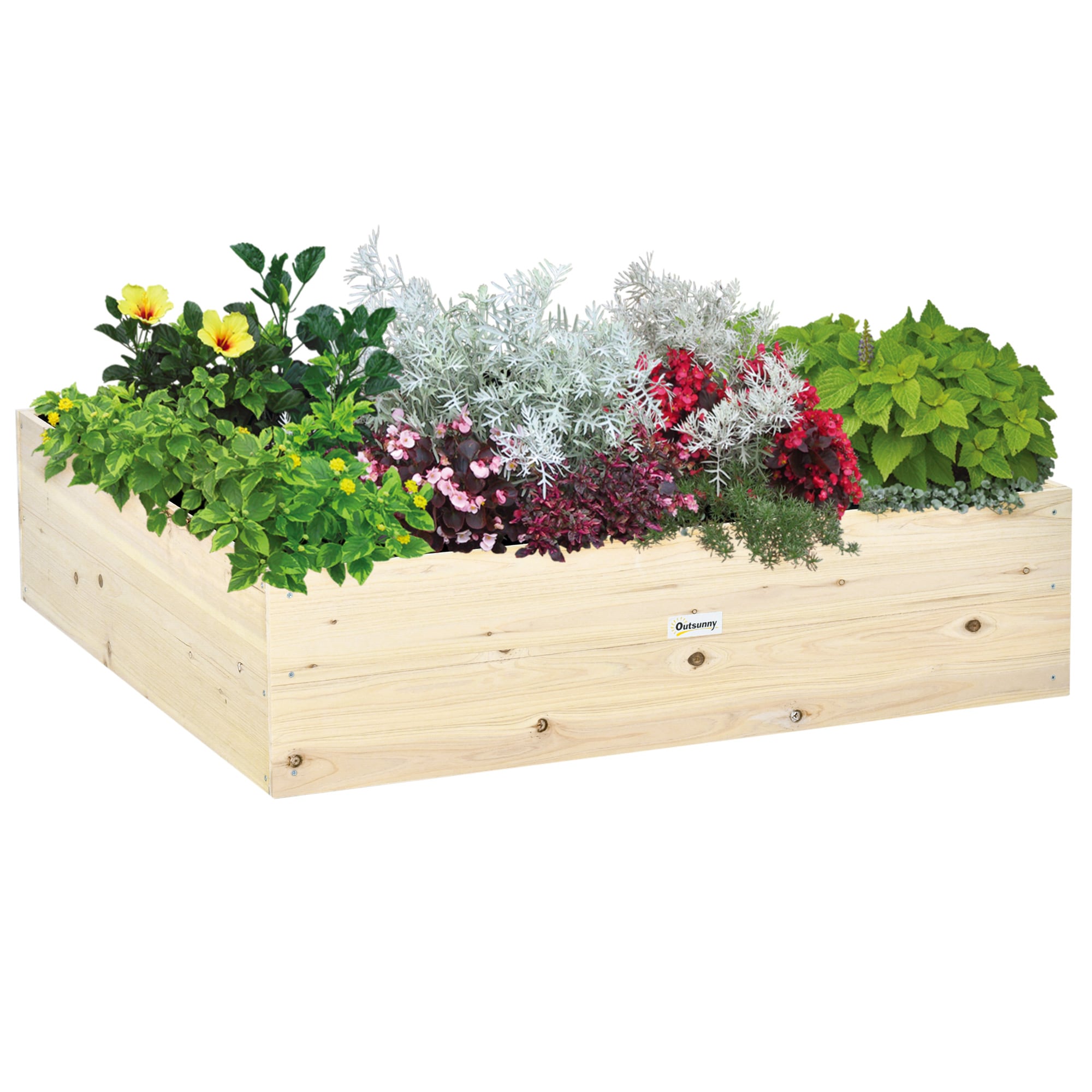 Damerin W243RA 13-cu ft 46-in W x 46-in L x 11.75-in H Natural Wood Raised Garden Bed