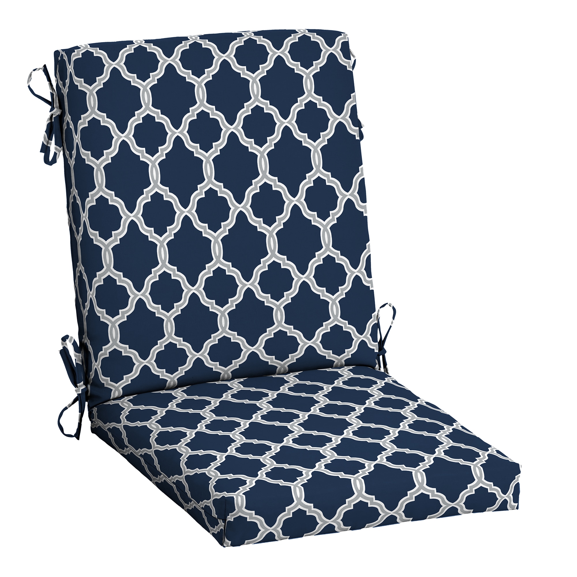 ARDEN 20-in x 20-in Sapphire Blue Garden Trellis Patio chair cushion