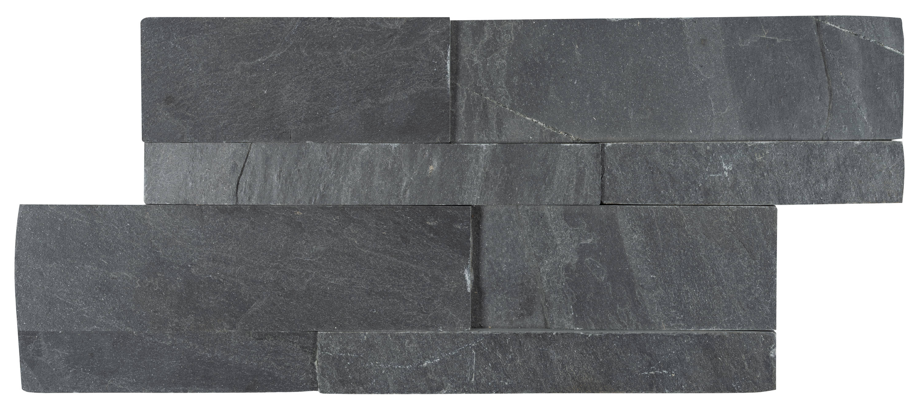 LEDGER STONE: Carbon Slate Field Tile (Split Face | Straight Edge |  5⅞x23⅝x¾)