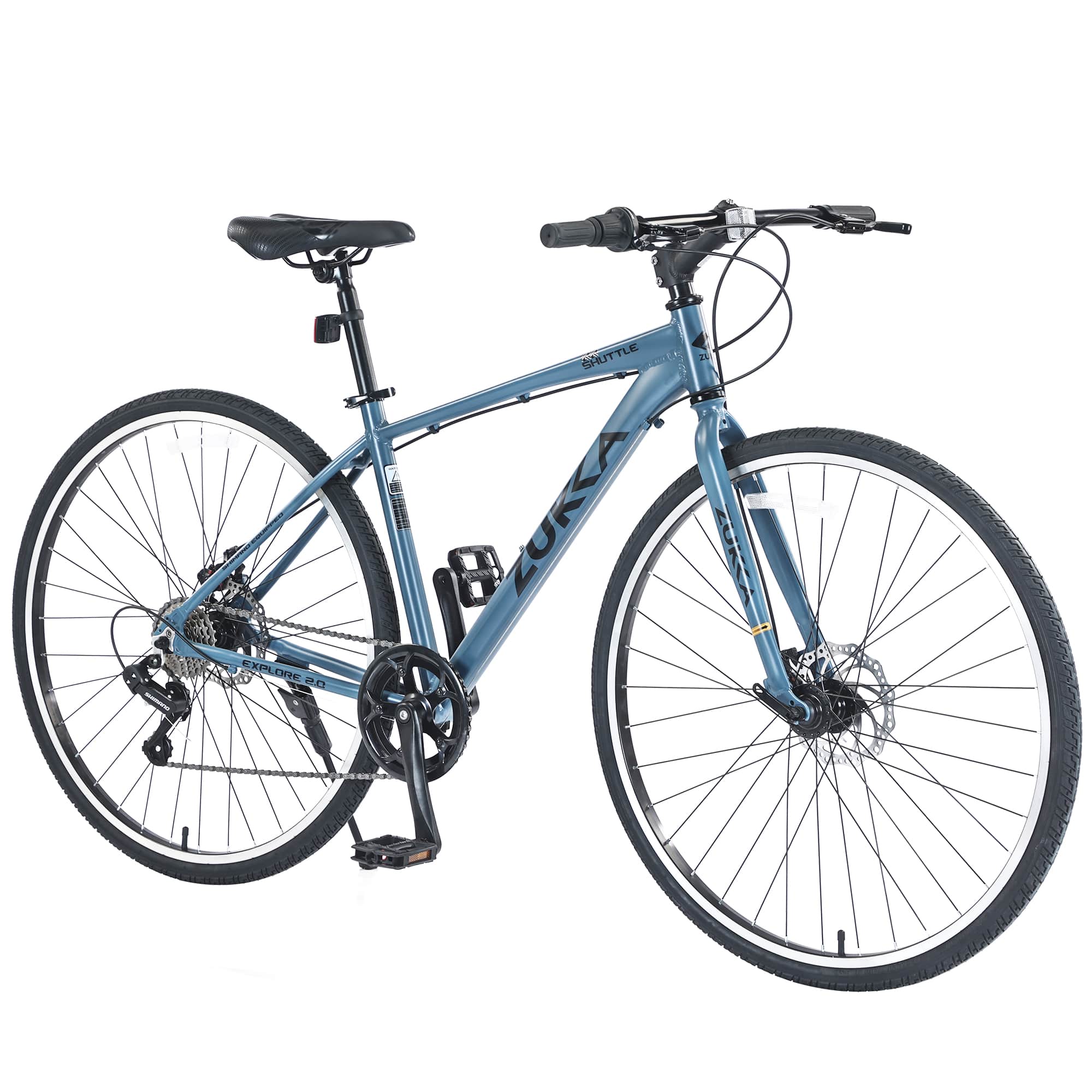 Vynxaria LEXY0013-DJZXC-BU35C Blue Gray 700C Hybrid Bicycle with 7 Speed System