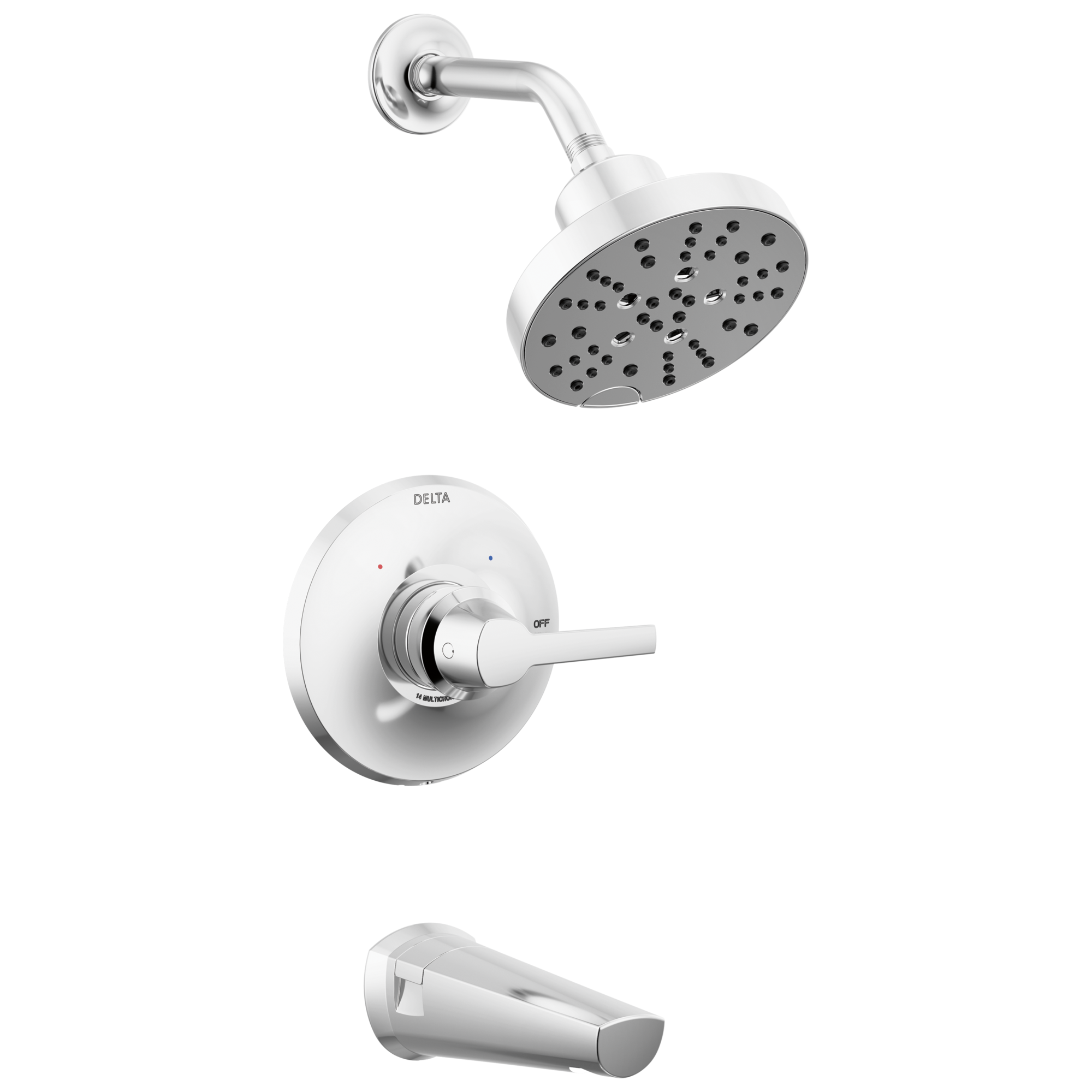 Delta T14472-PR Galeon Lumicoat Chrome 1-handle Multi-function 6-Inches Round Bathtub and shower Faucet