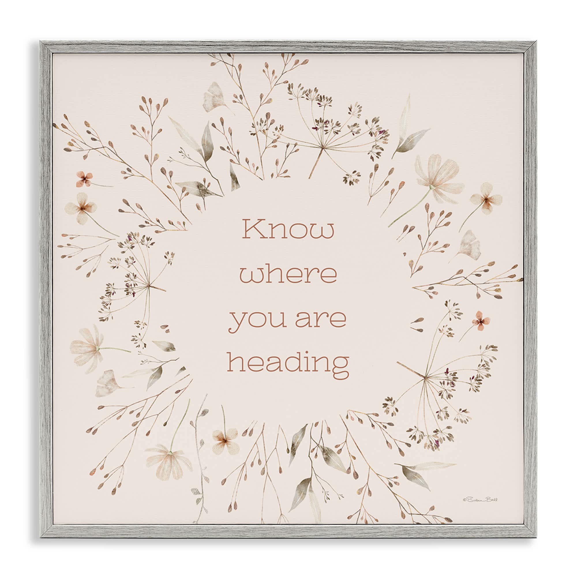 Stupell Industries BS-653-GFF-17X17 Know Where You Are Heading Gray Framed Giclee Art By Susan Ball 17 x 17