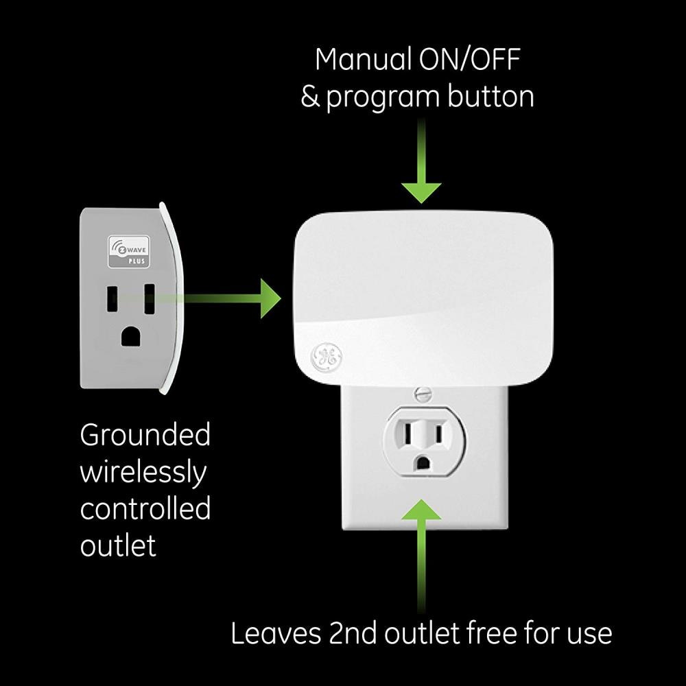 GE Z-Wave Plus 120-Volt 1-Outlet Indoor Smart Plug in the Smart Plugs  department at