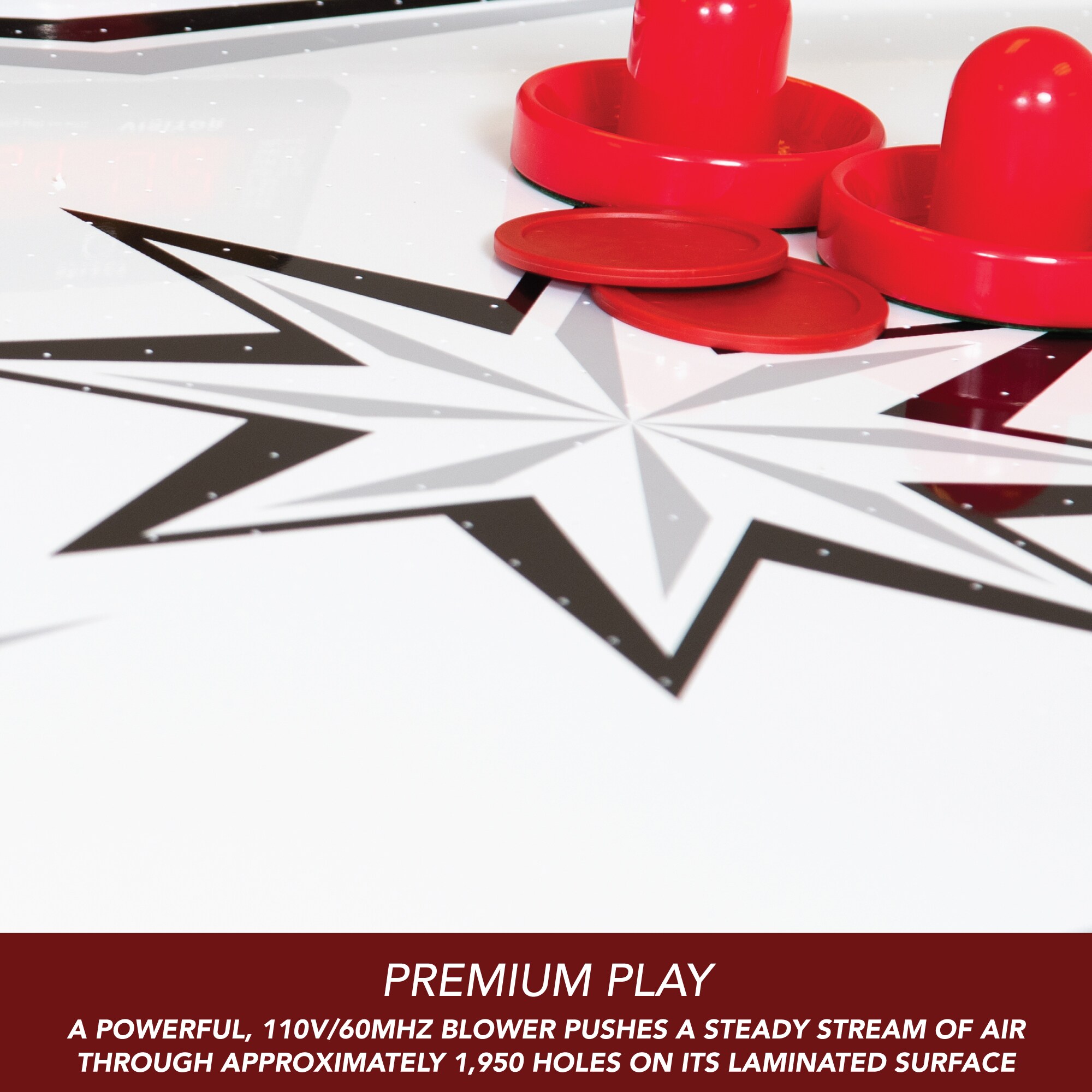 Hathaway Midtown Freestanding Composite Air Hockey Table in the Air