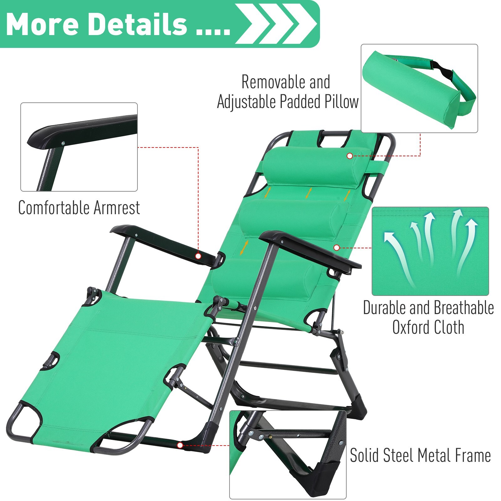 Outsunny 84B-392GN Patio-Chairs - View #6